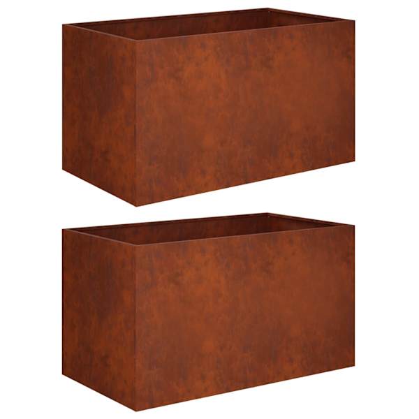 vidaXL Aia istutuspot 2 tk Rooste 80 x 50 x 50 cm
