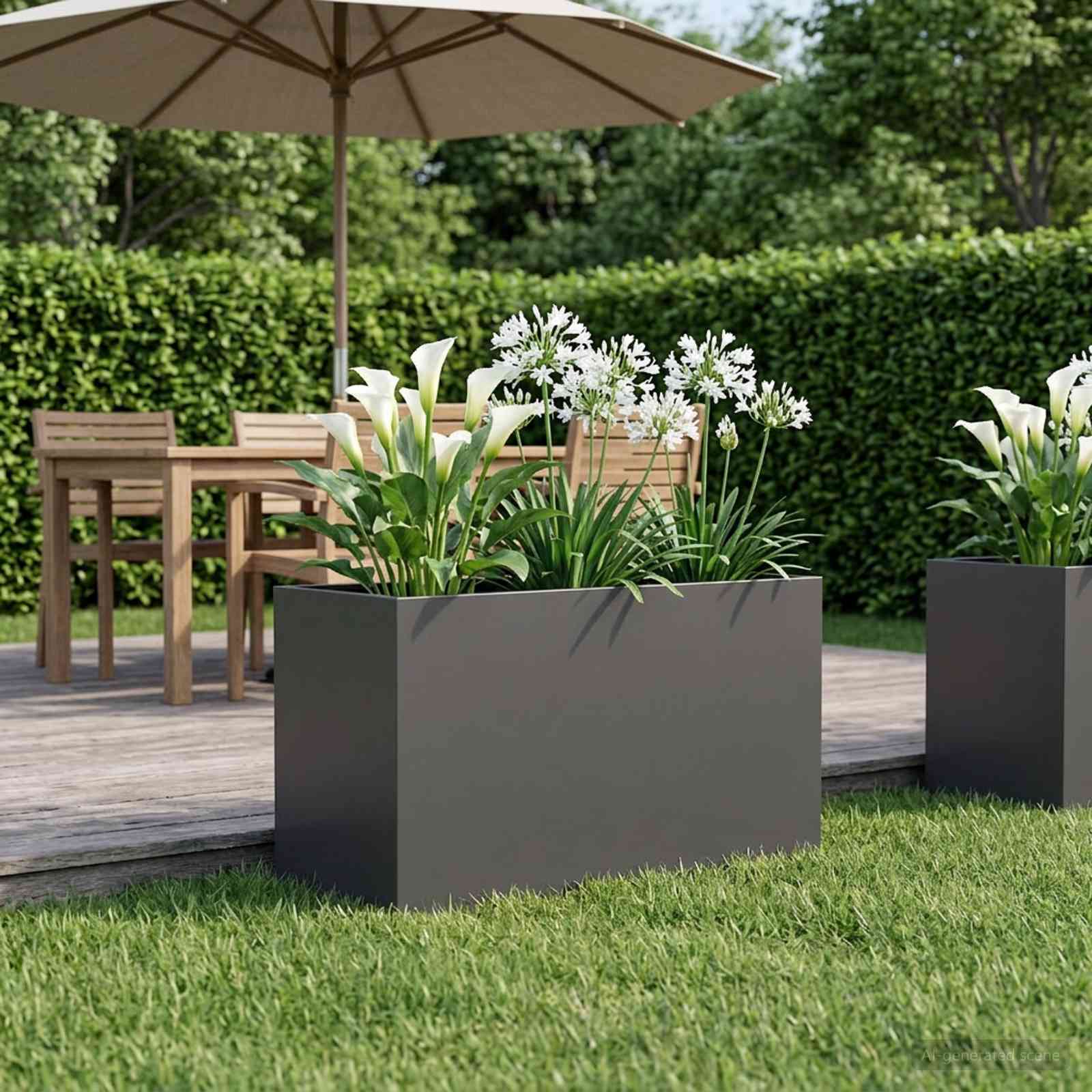 Plantenbak Zwart 100 x 50 x 50 cm Koudgewalst staal image 1