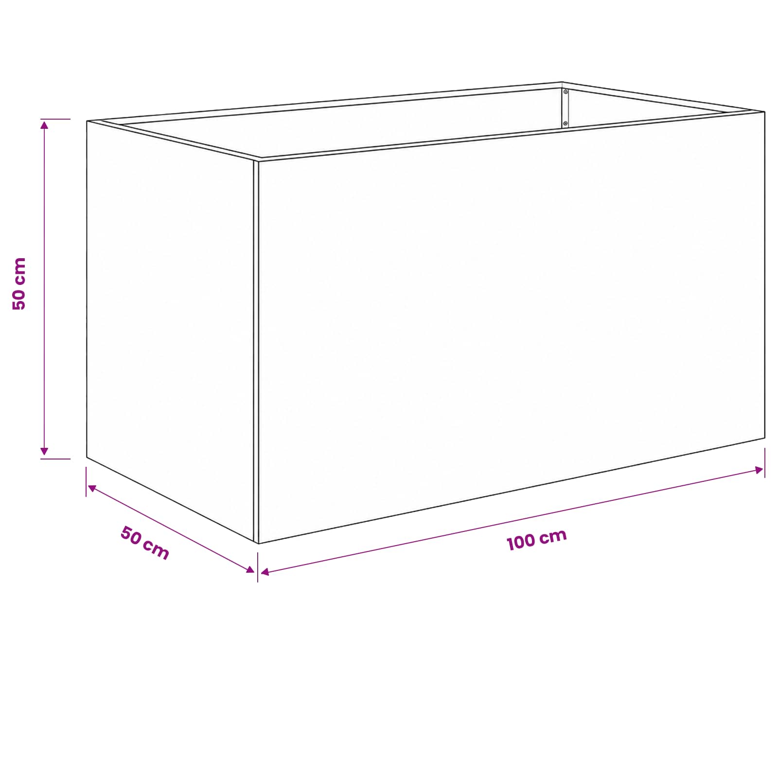 Plantenbak Zwart 100 x 50 x 50 cm Koudgewalst staal image 7