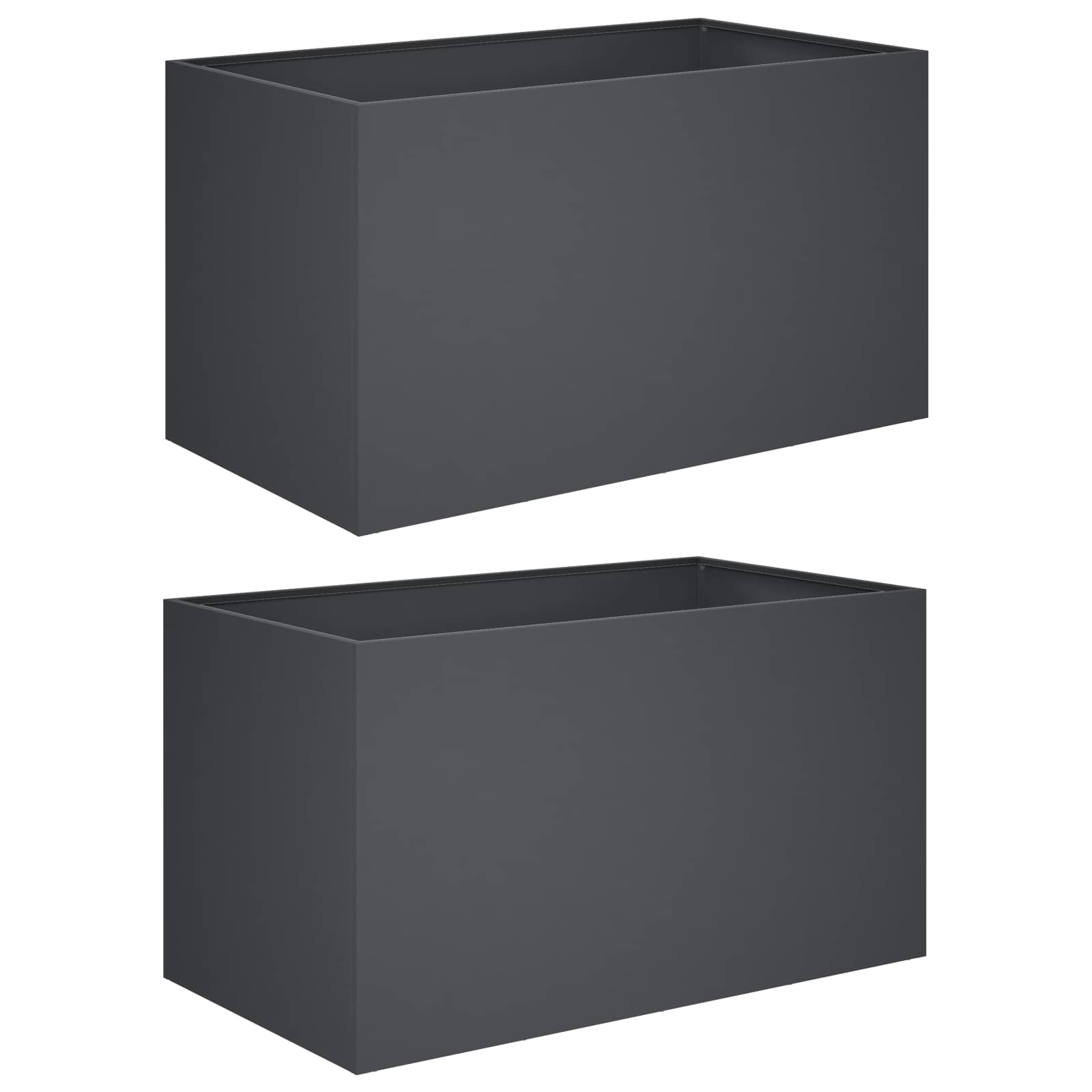Plantenbak 2 st Antraciet 100 x 50 x 50 cm Koudgewalst staal image 2