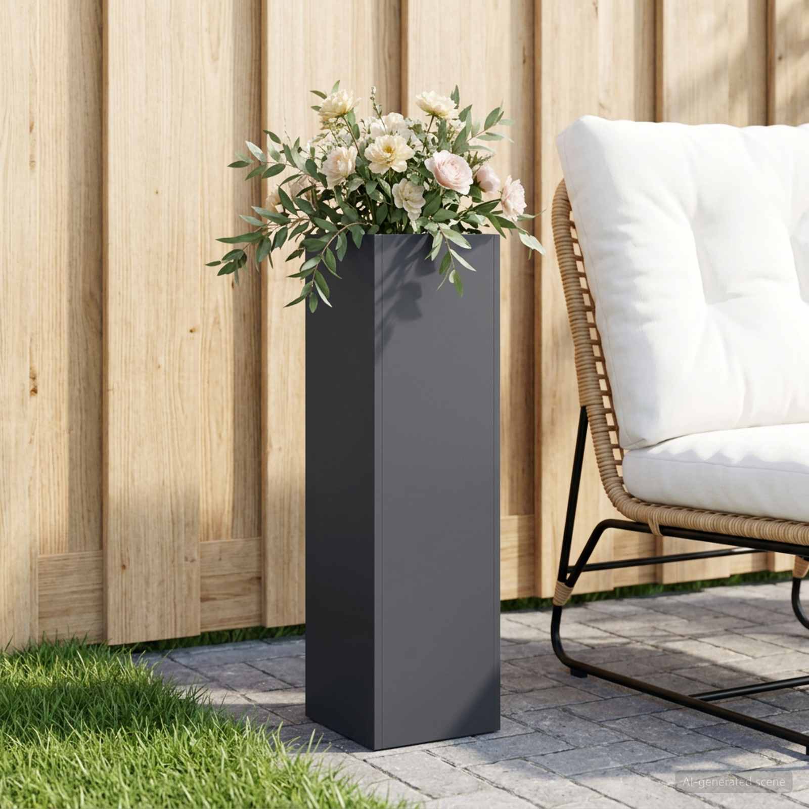 Plantenbak Antraciet 20 x 20 x 75 cm Koudgewalst staal image 1