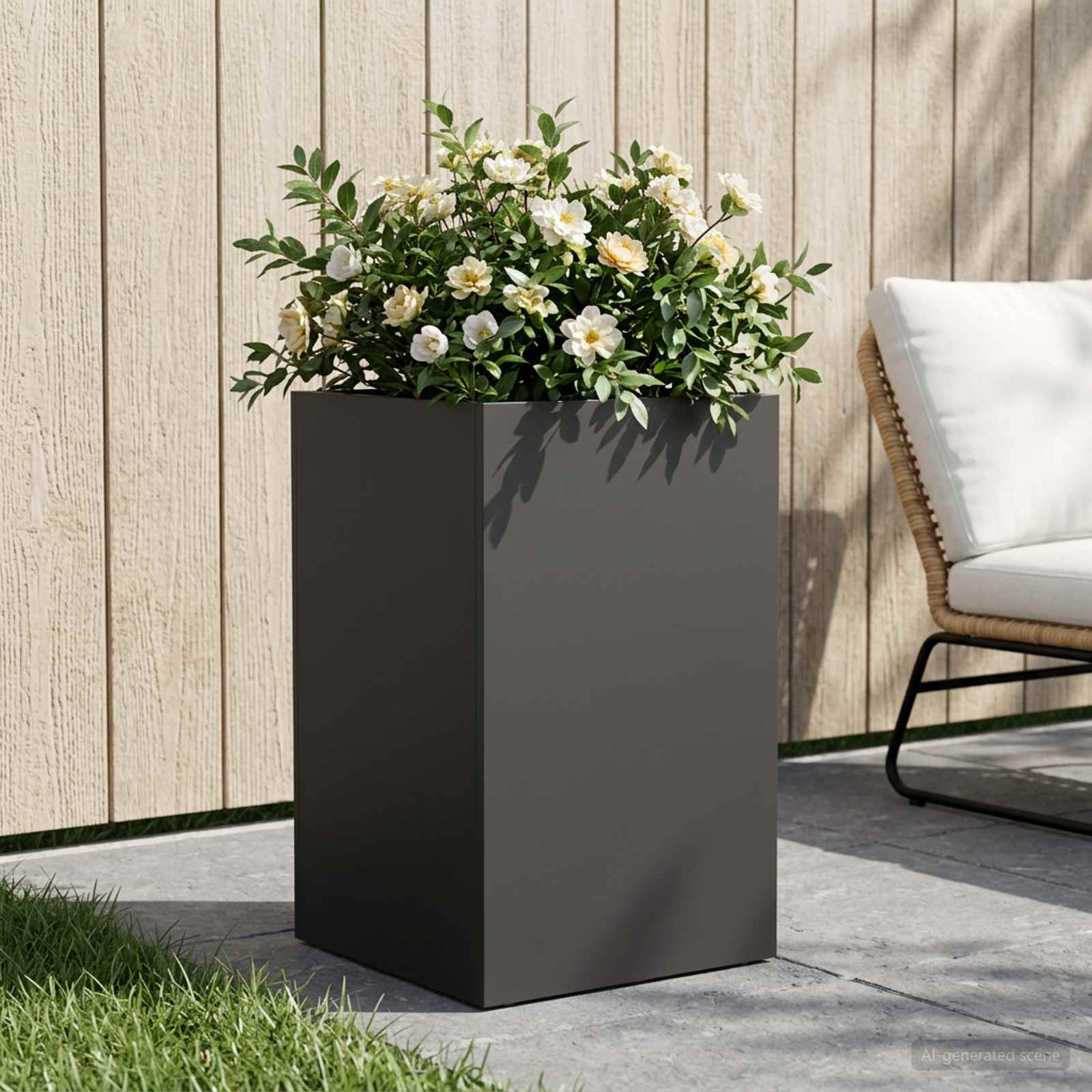 Plantenbak Zwart 30 x 30 x 40 cm Koudgewalst staal image 1