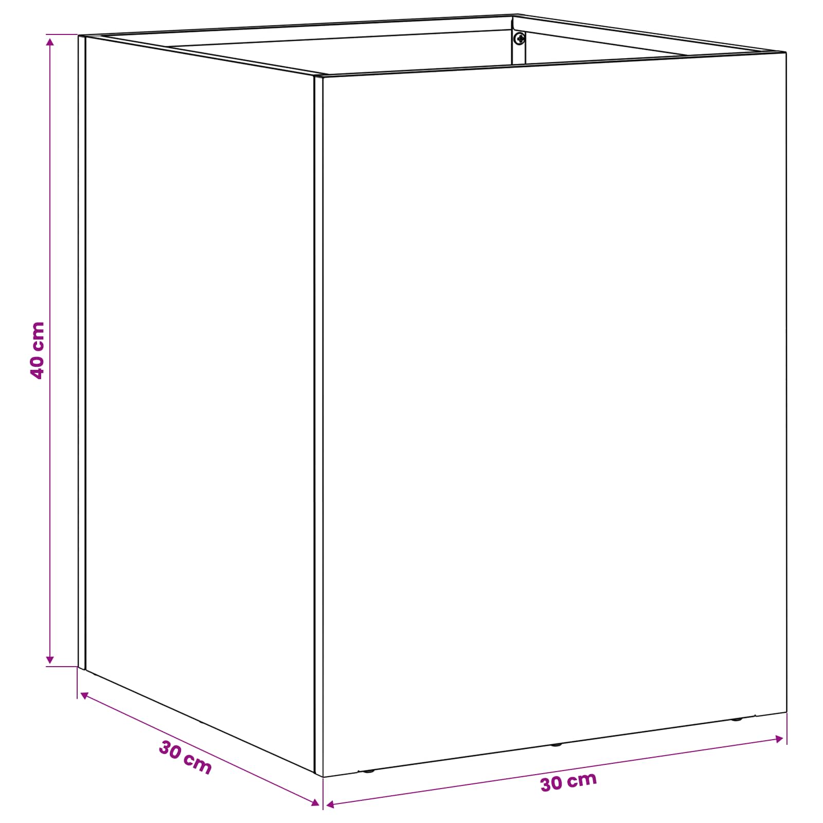 Plantenbak zilver 30 x 30 x 40 cm Gegalvaniseerd staal image 6