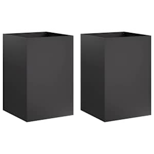 vidaXL Aia istutuspot 2 tk Must 40 x 40 x 75 cm K&uuml;lmvalmistatud teras