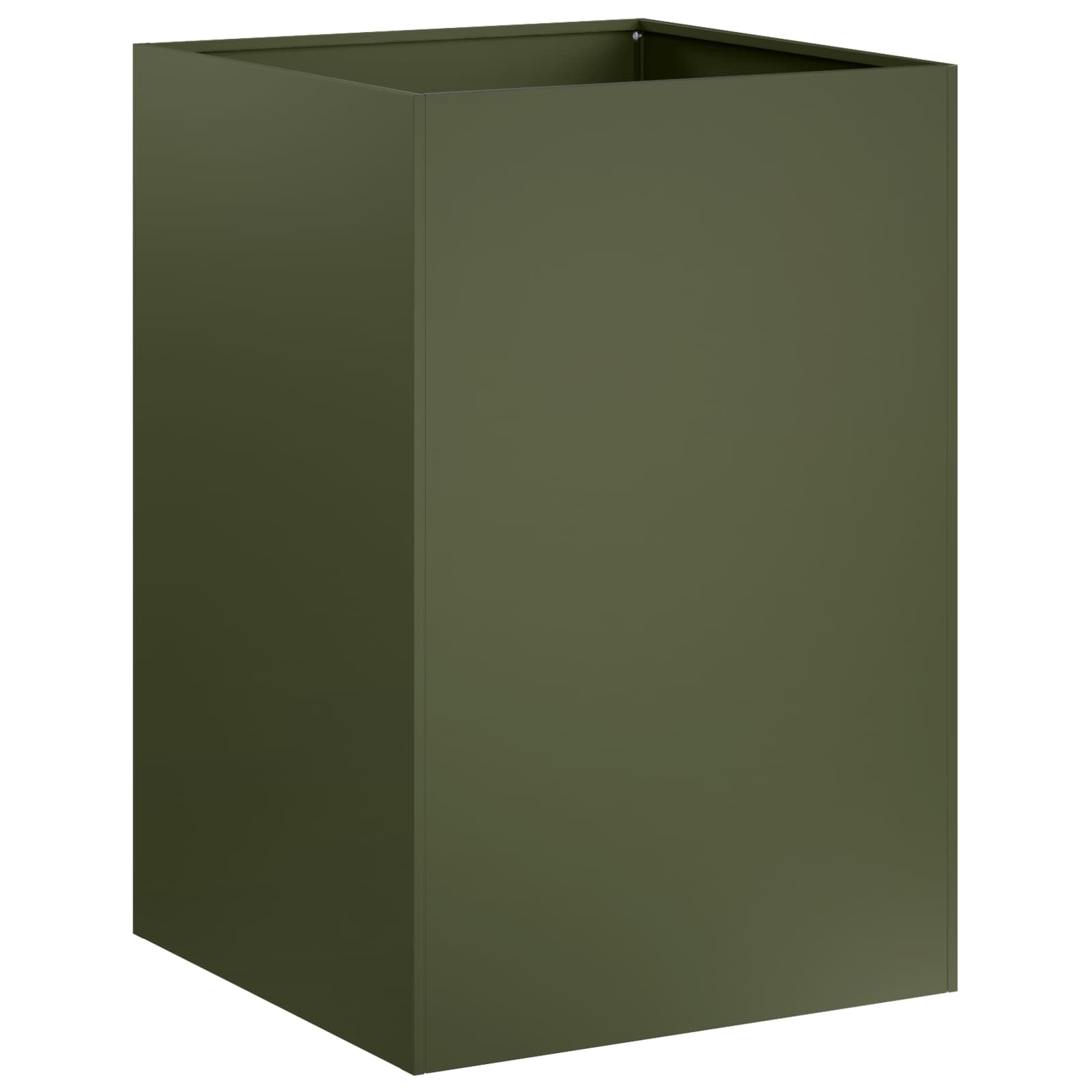Vrtni lonček Olivno zelena 40 x 40 x 75 cm Mlinjeni jeklo - slika 2
