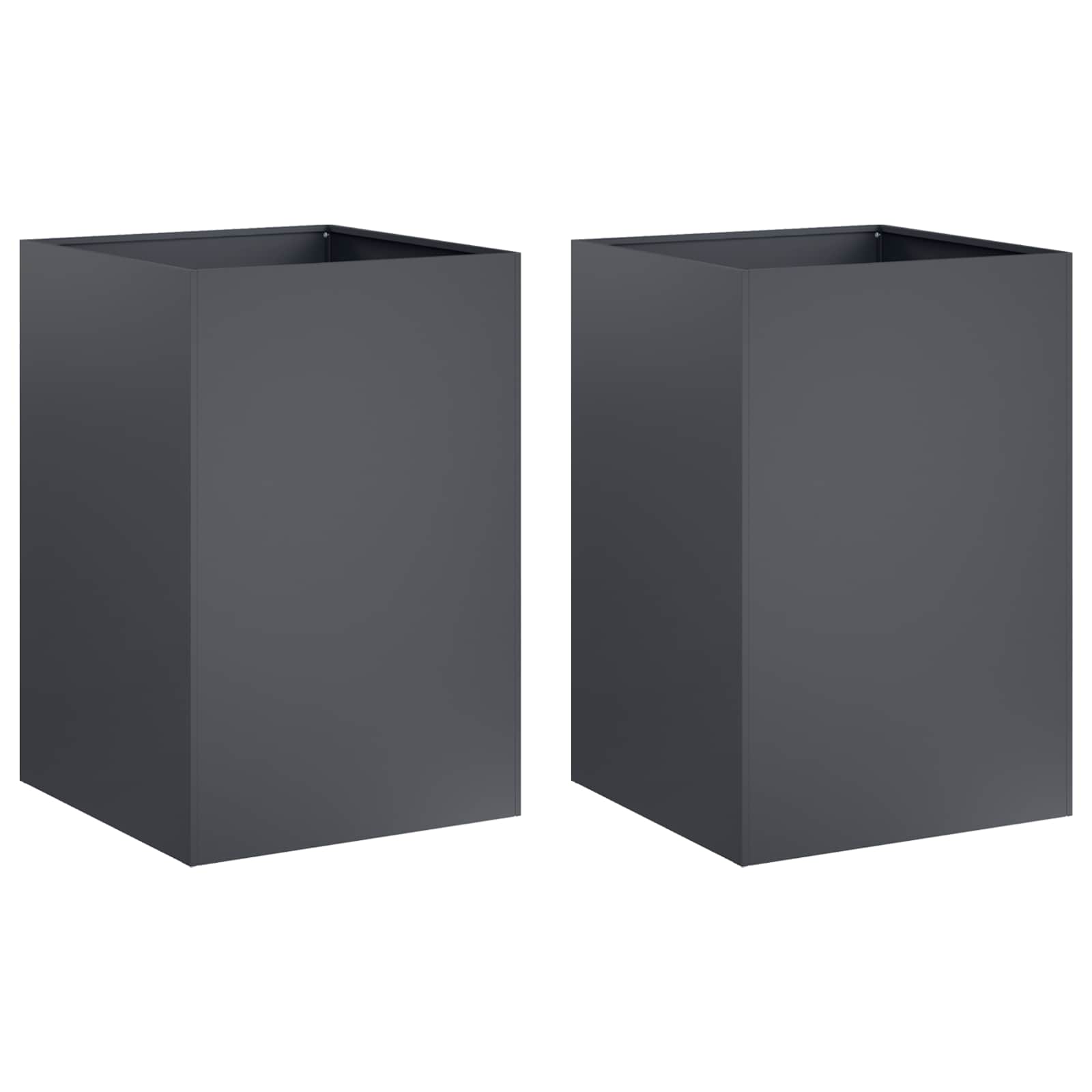 Plantenbak 2 st Antraciet 50 x 50 x 75 cm Koudgewalst staal image 2