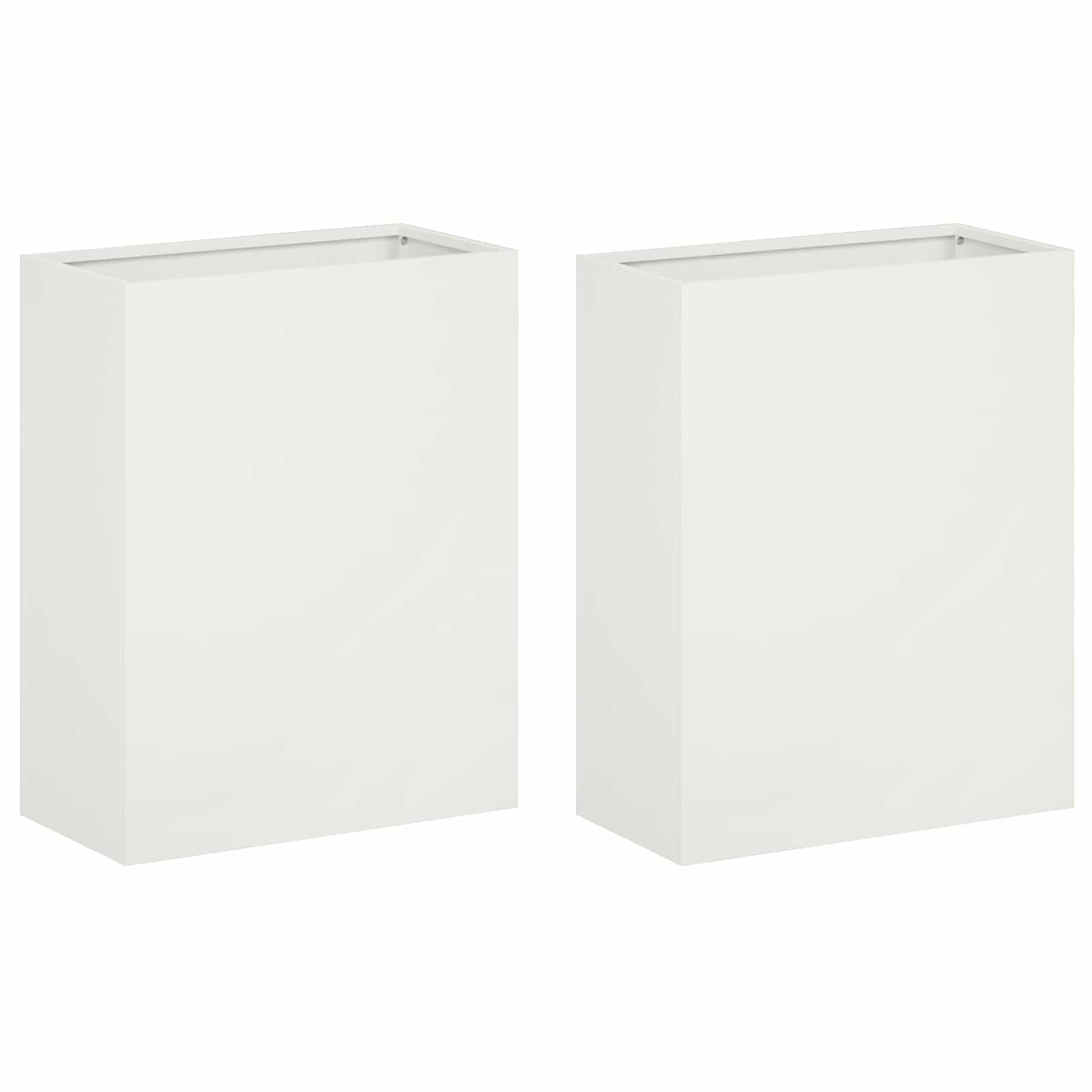 vidaXL Záhradný kvetináč 2 ks Biela 40 x 20 x 40 cm