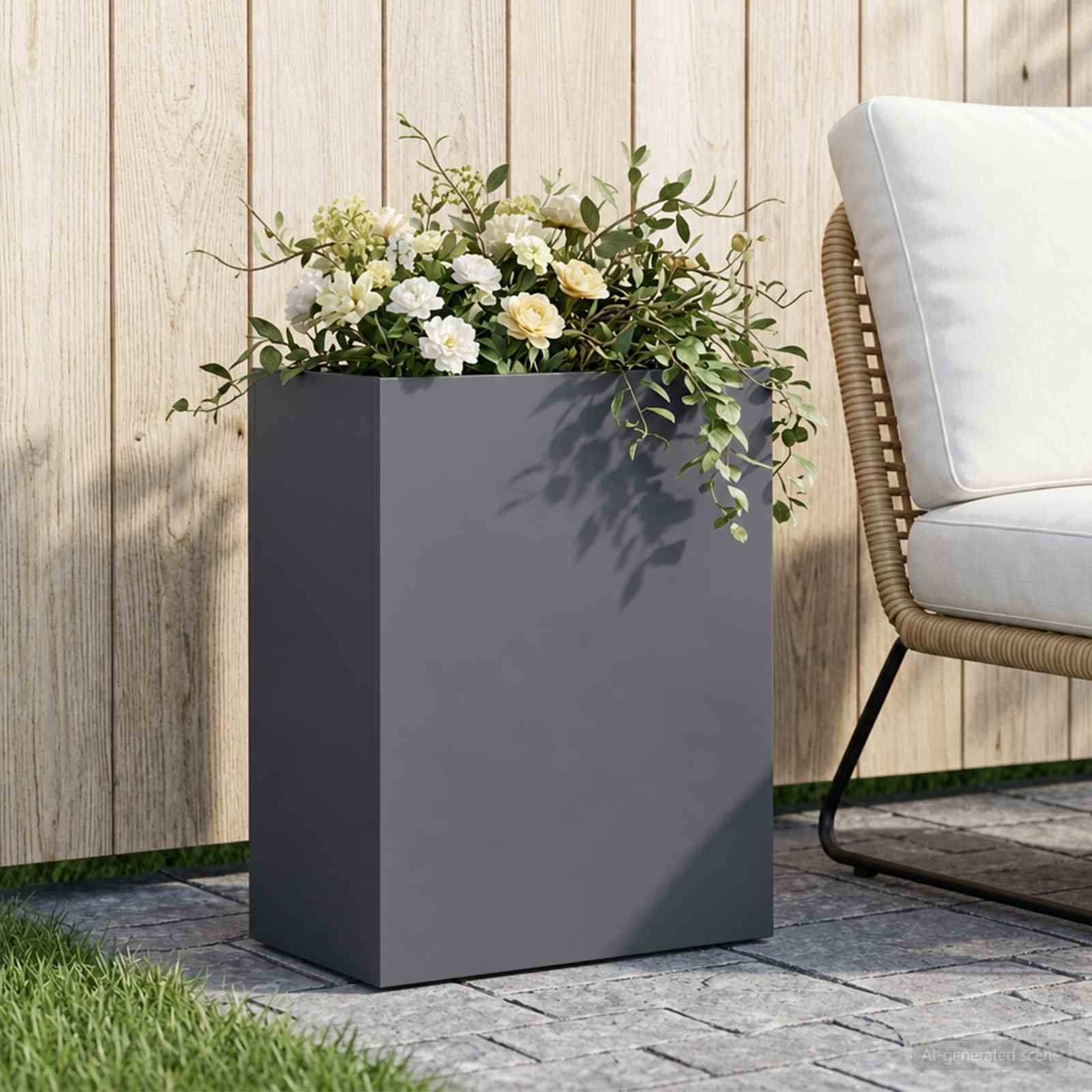 Plantenbak Antraciet 40 x 20 x 40 cm Koudgewalst staal image 1