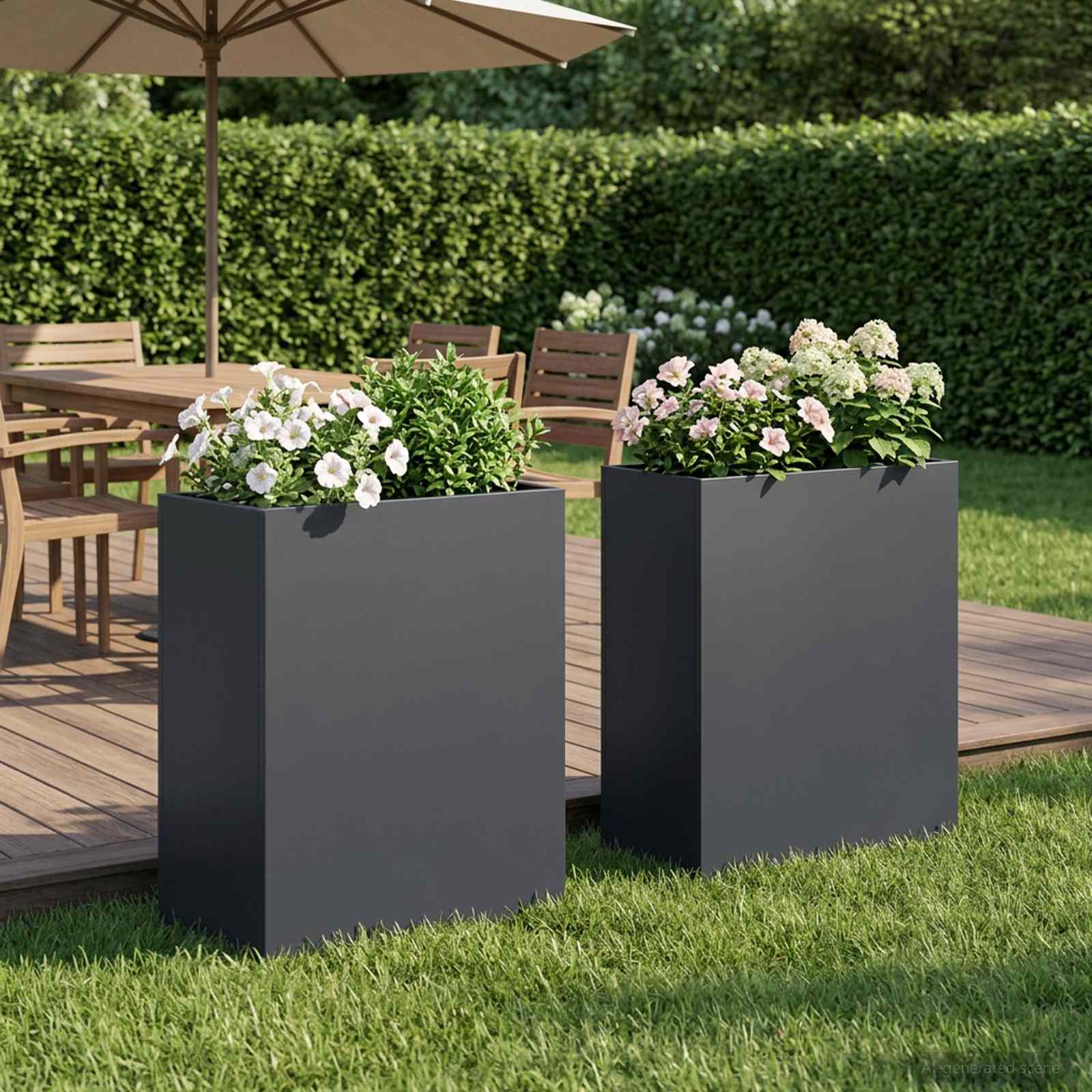 Plantenbak 2 st Antraciet 40 x 20 x 40 cm Koudgewalst staal image 1