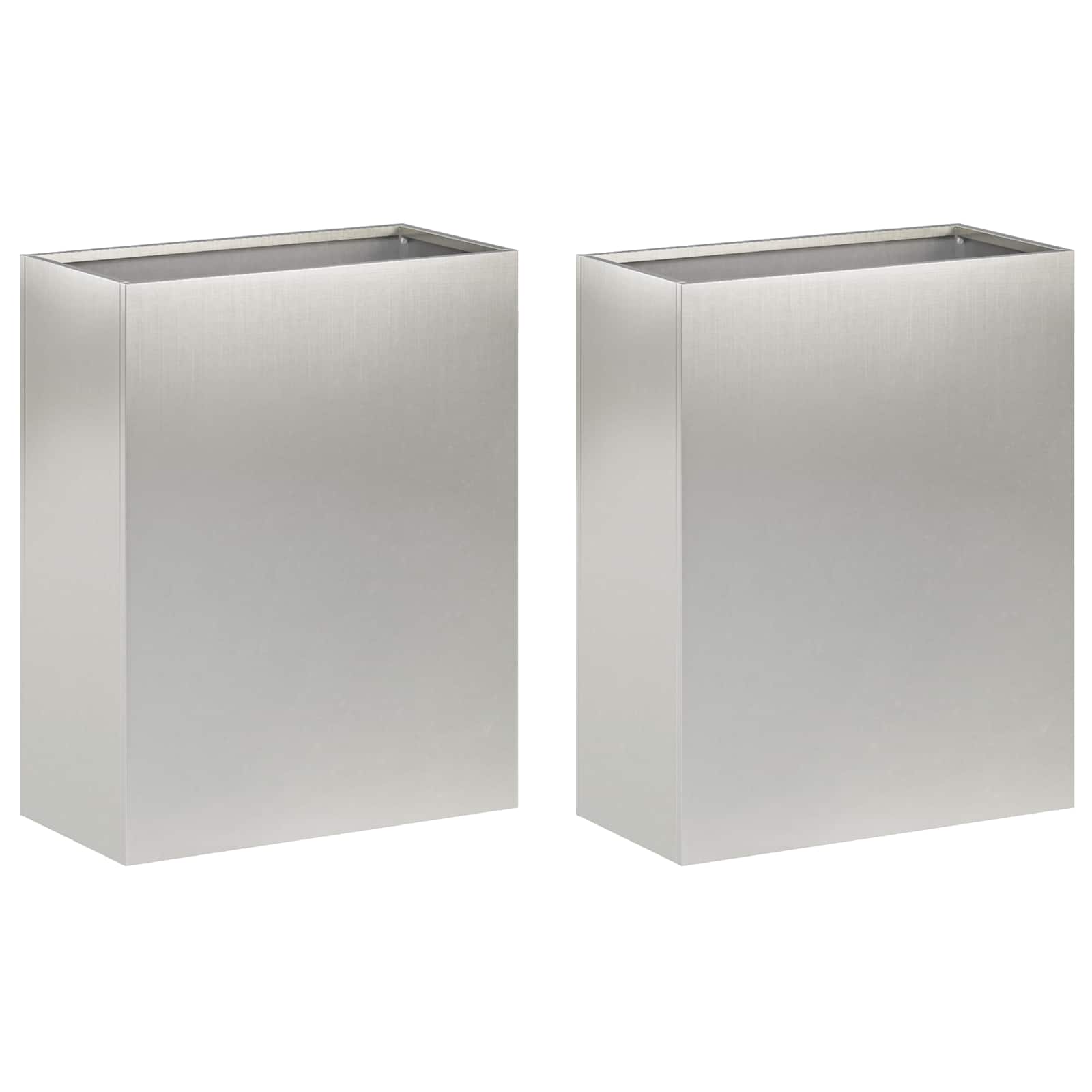 Plantenbak 2 st zilver 40 x 20 x 40 cm Roestvrij staal image 2