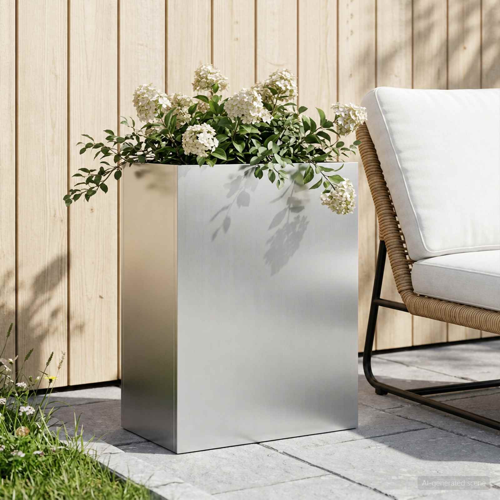 vidaXL Puutarha ruukku Hopea 40 x 20 x 40 cm Galvanoitu teräs