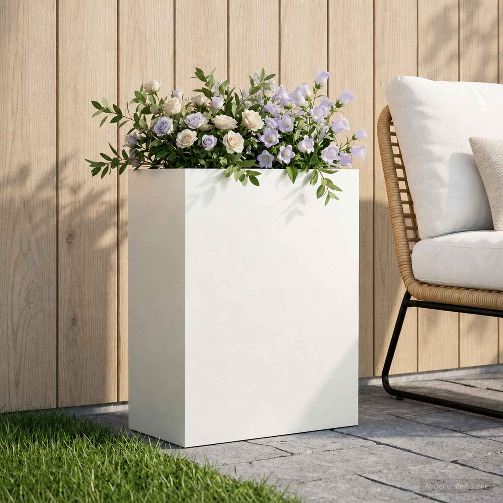 Plantenbak Wit 40 x 20 x 50 cm Koudgewalst staal image 1