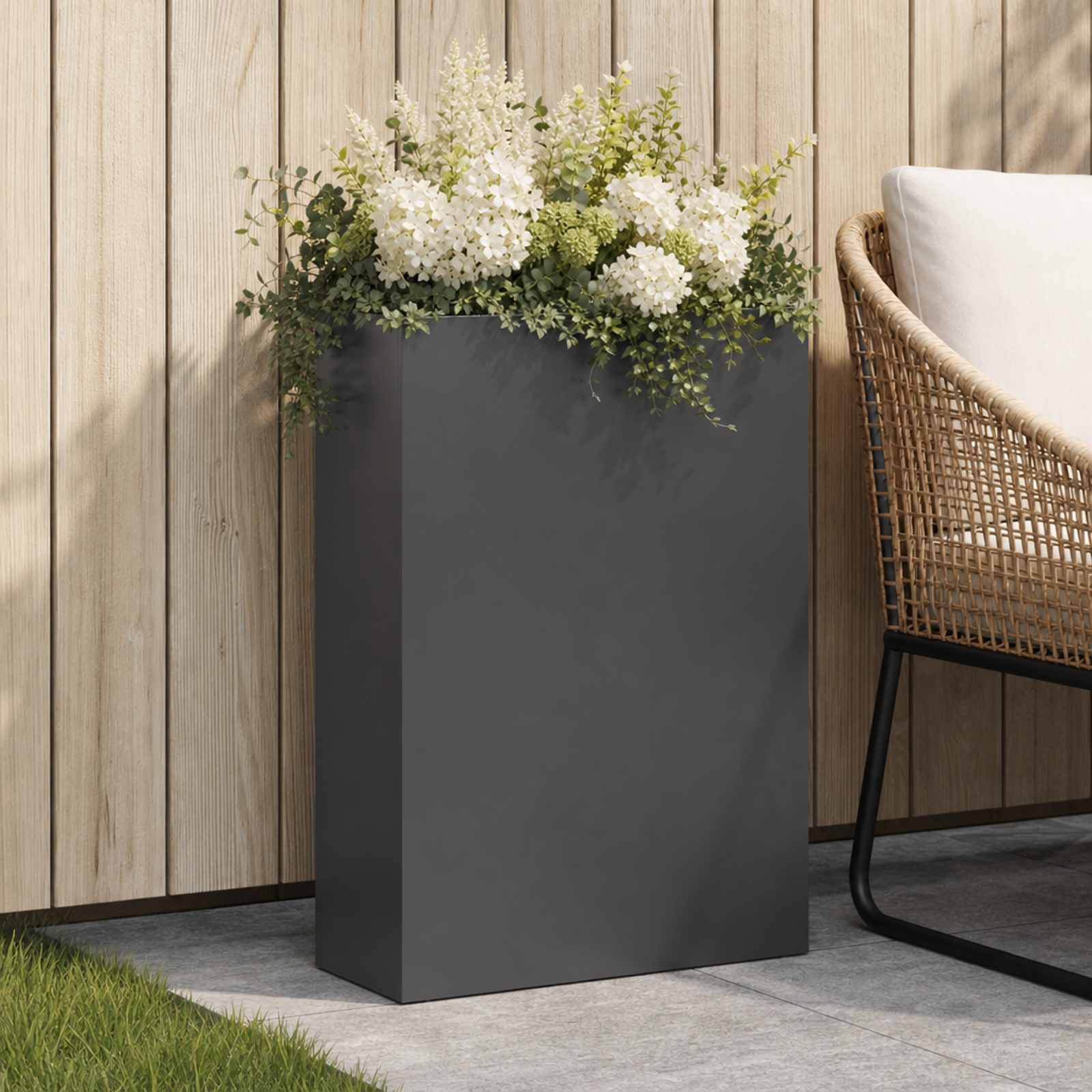 Plantenbak Zwart 40 x 20 x 75 cm Koudgewalst staal image 1