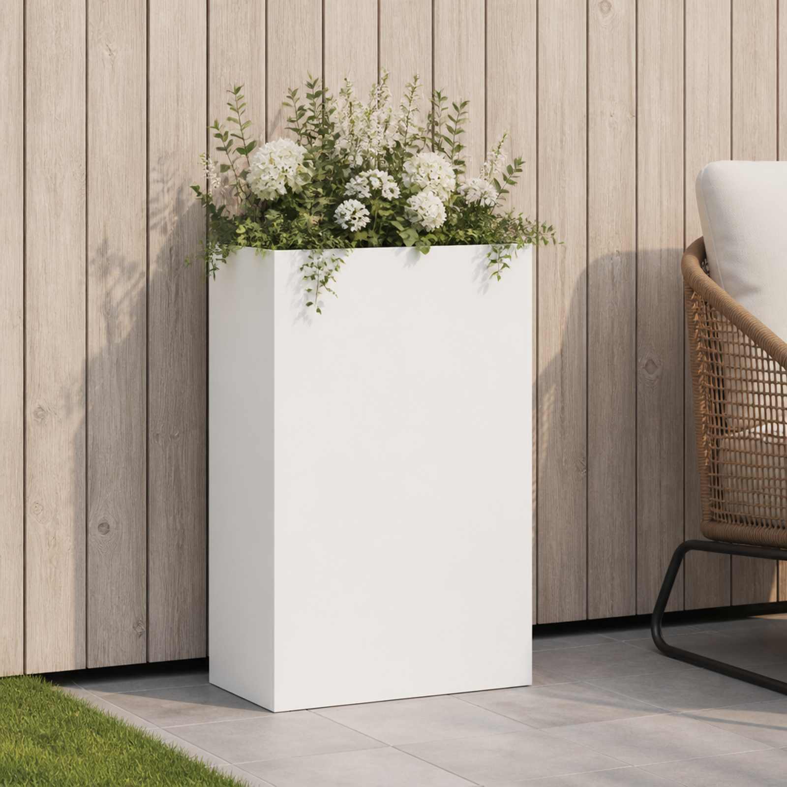 Plantenbak Wit 40 x 20 x 75 cm Koudgewalst staal image 1
