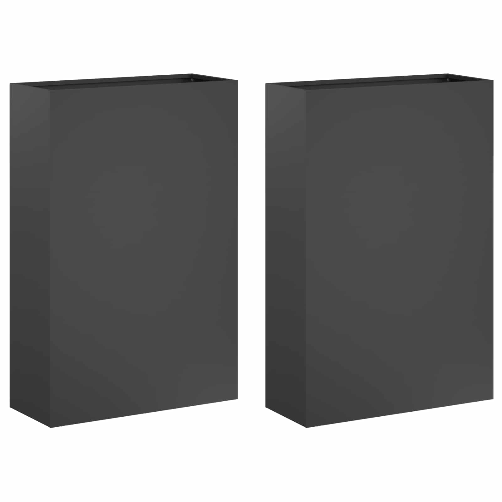 vidaXL Záhradný kvetináč 2 ks Antracitová 40 x 20 x 75 cm