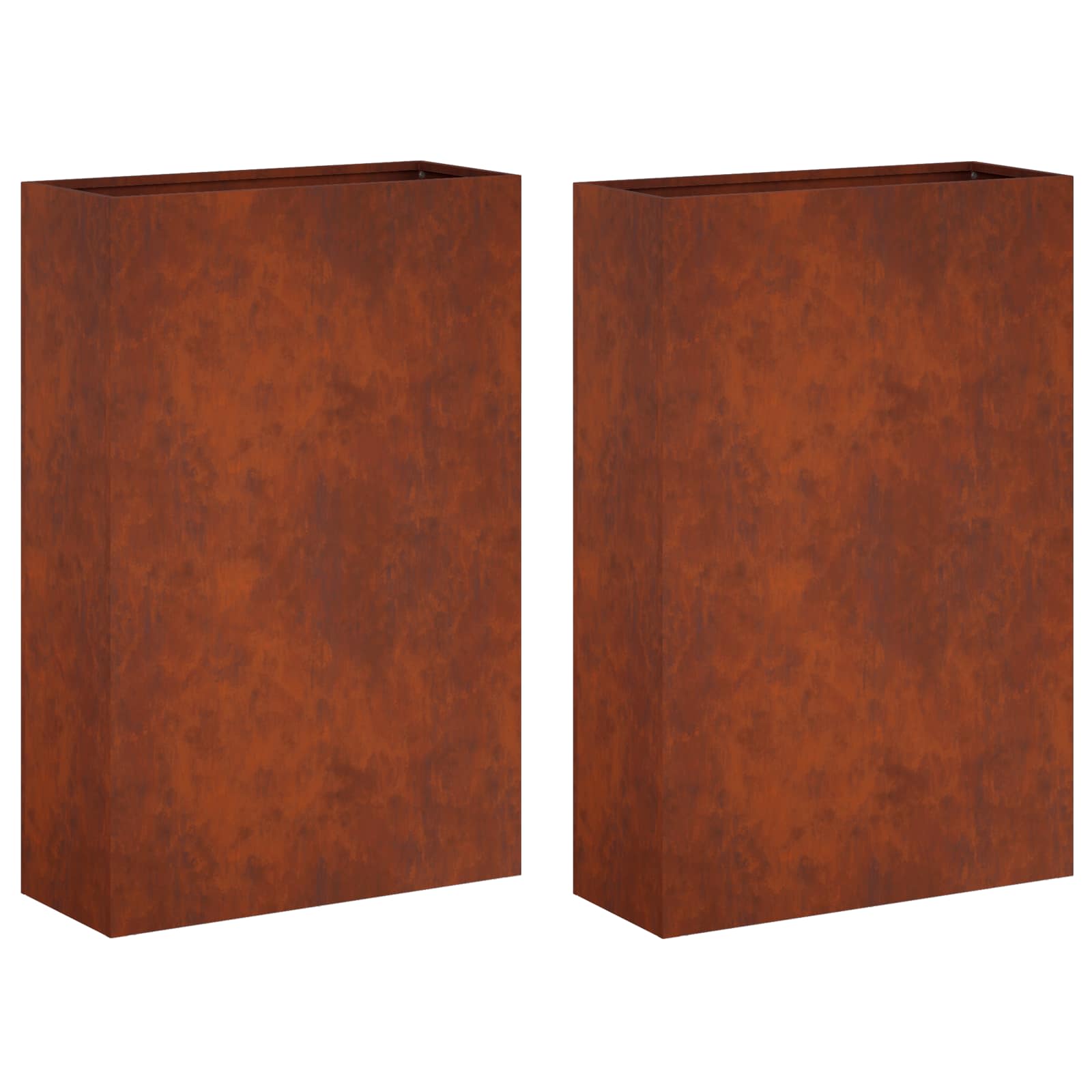 vidaXL Záhradný kvetináč 2 ks Hrdzavý 40 x 20 x 75 cm