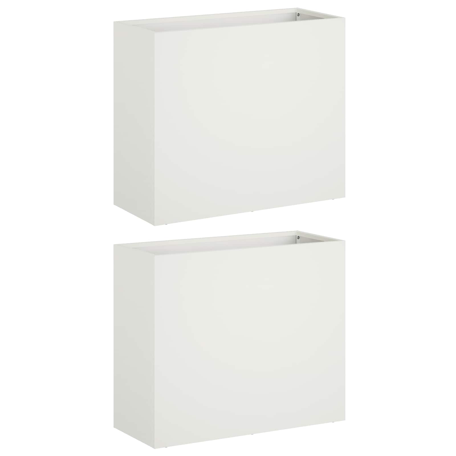 vidaXL Záhradný kvetináč 2 ks Biela 50 x 20 x 40 cm