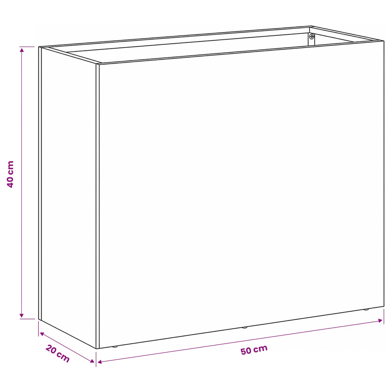 Plantenbak zilver 50 x 20 x 40 cm Roestvrij staal image 7
