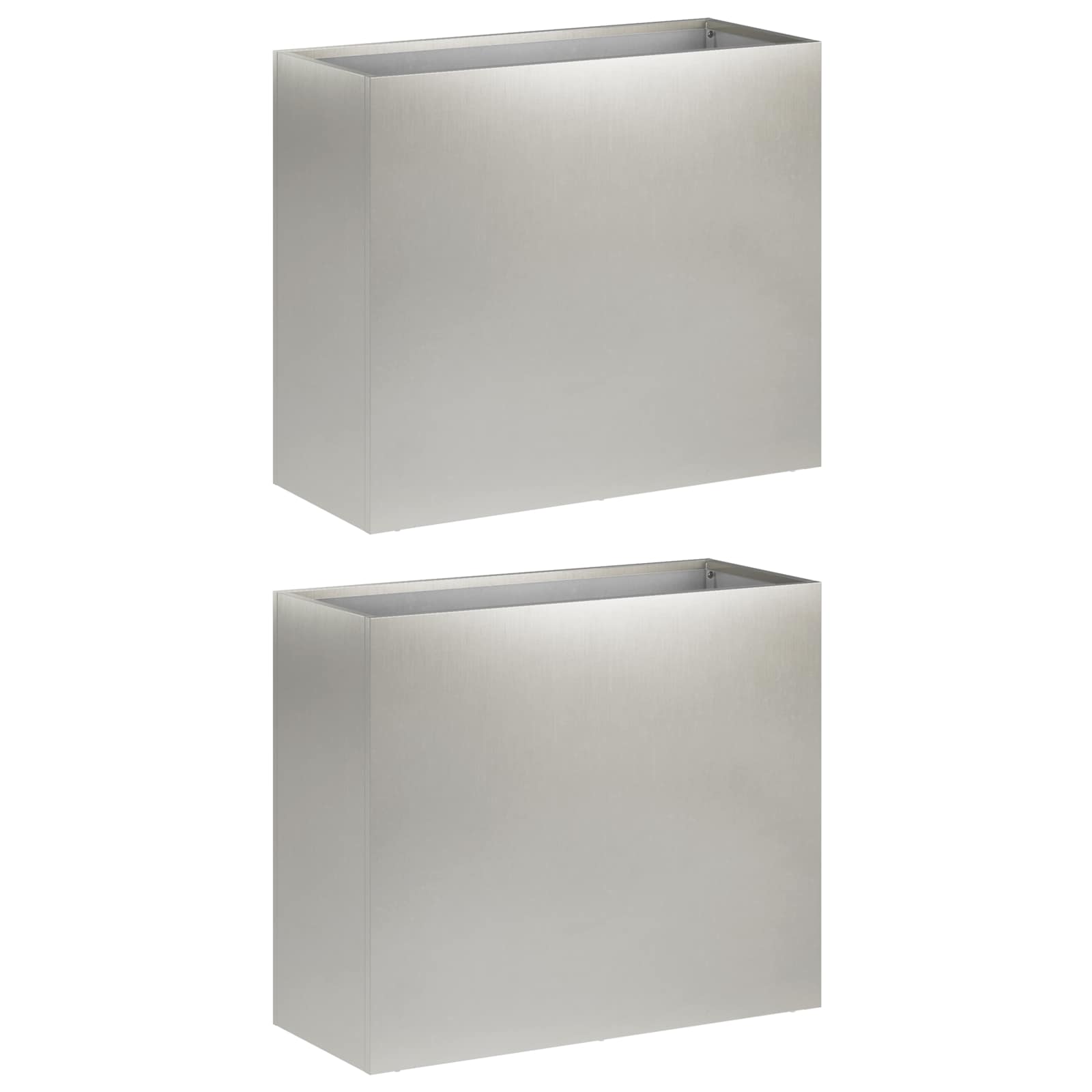 Plantenbak 2 st zilver 50 x 20 x 40 cm Roestvrij staal image 2