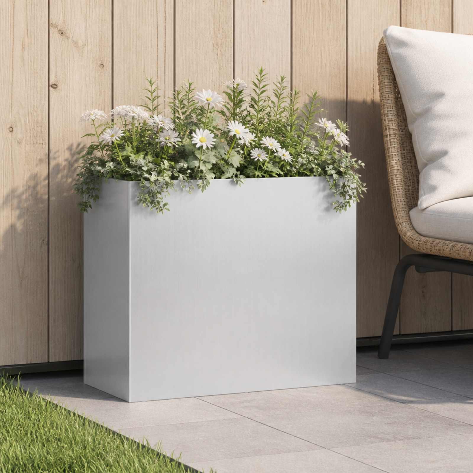 Plantenbak zilver 50 x 20 x 40 cm Gegalvaniseerd staal image 1