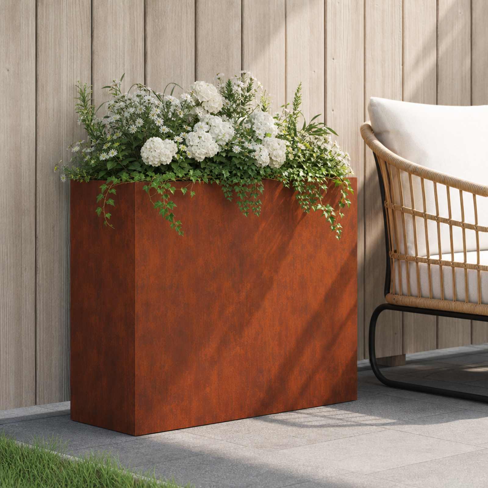 Plantenbak Roestkleurig 50 x 20 x 40 cm weervast staal image 1