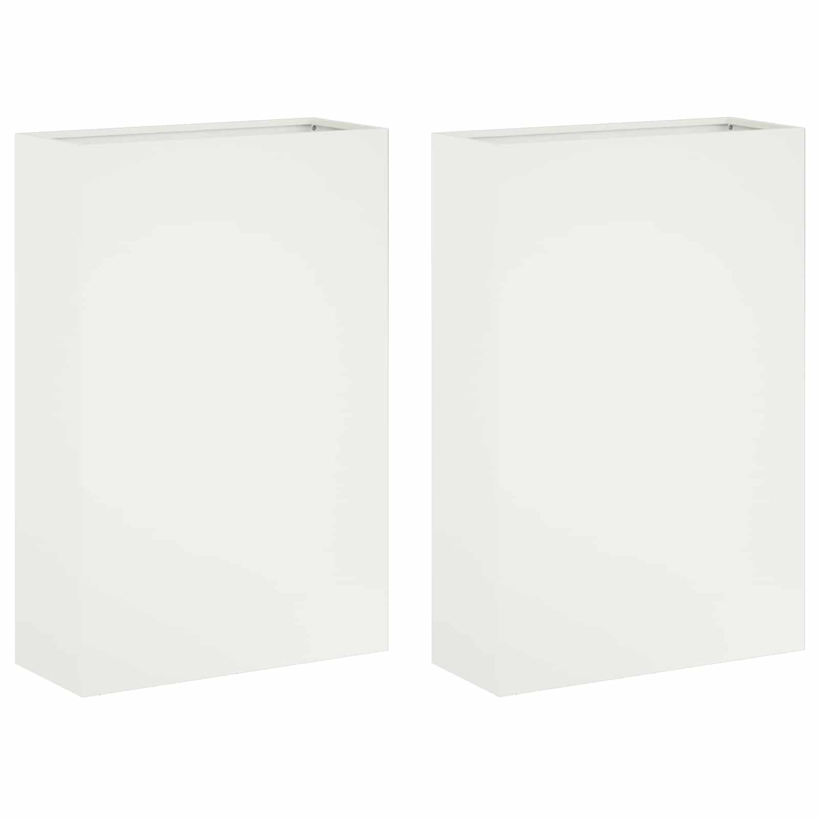 vidaXL Záhradný kvetináč 2 ks Biela 50 x 20 x 75 cm