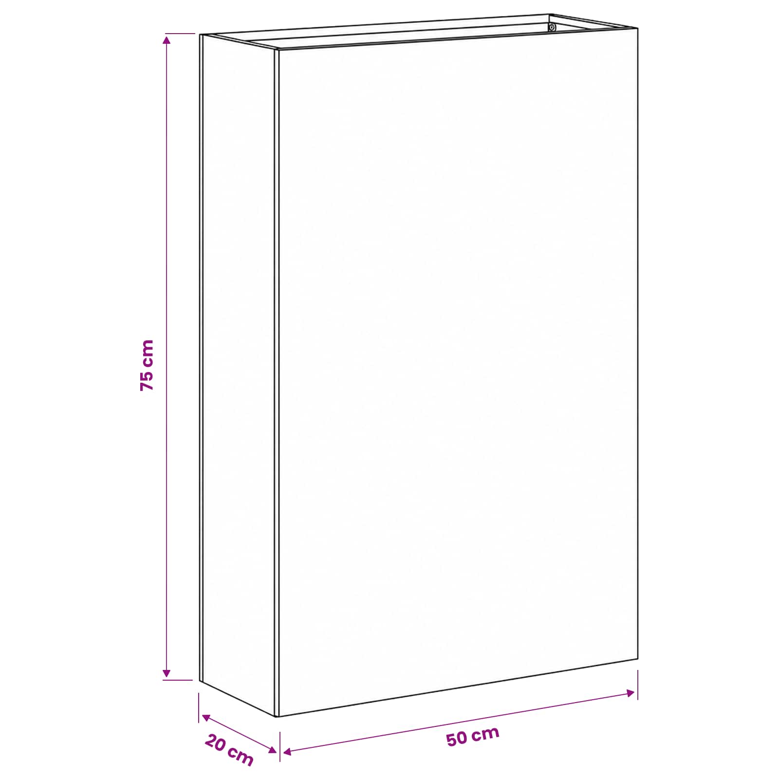 Plantenbak Antraciet 50 x 20 x 75 cm Koudgewalst staal image 7