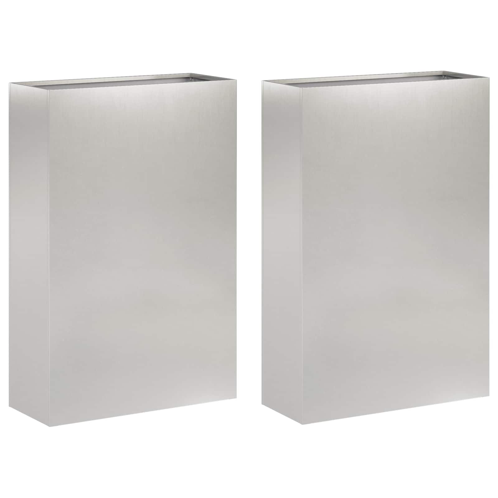 Plantenbak 2 st zilver 50 x 20 x 75 cm Roestvrij staal image 2