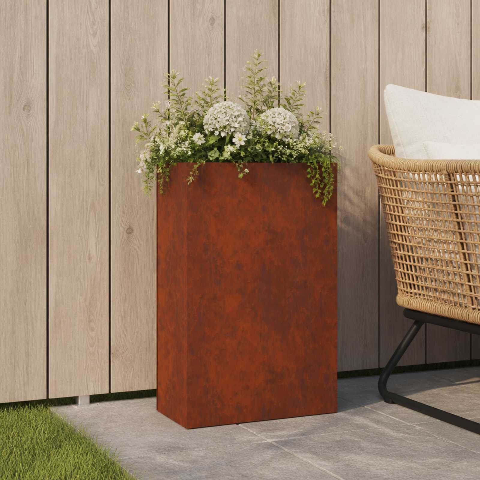 Plantenbak Roestkleurig 50 x 20 x 75 cm weervast staal image 1