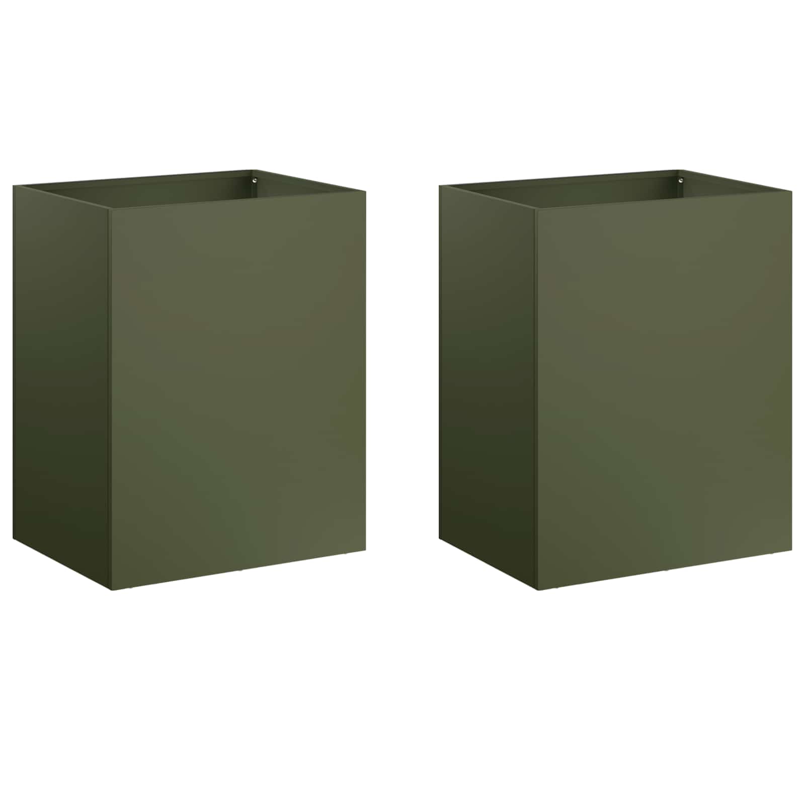 Plantenbak 2 st Olijfgroen 40 x 30 x 40 cm Koudgewalst staal image 2
