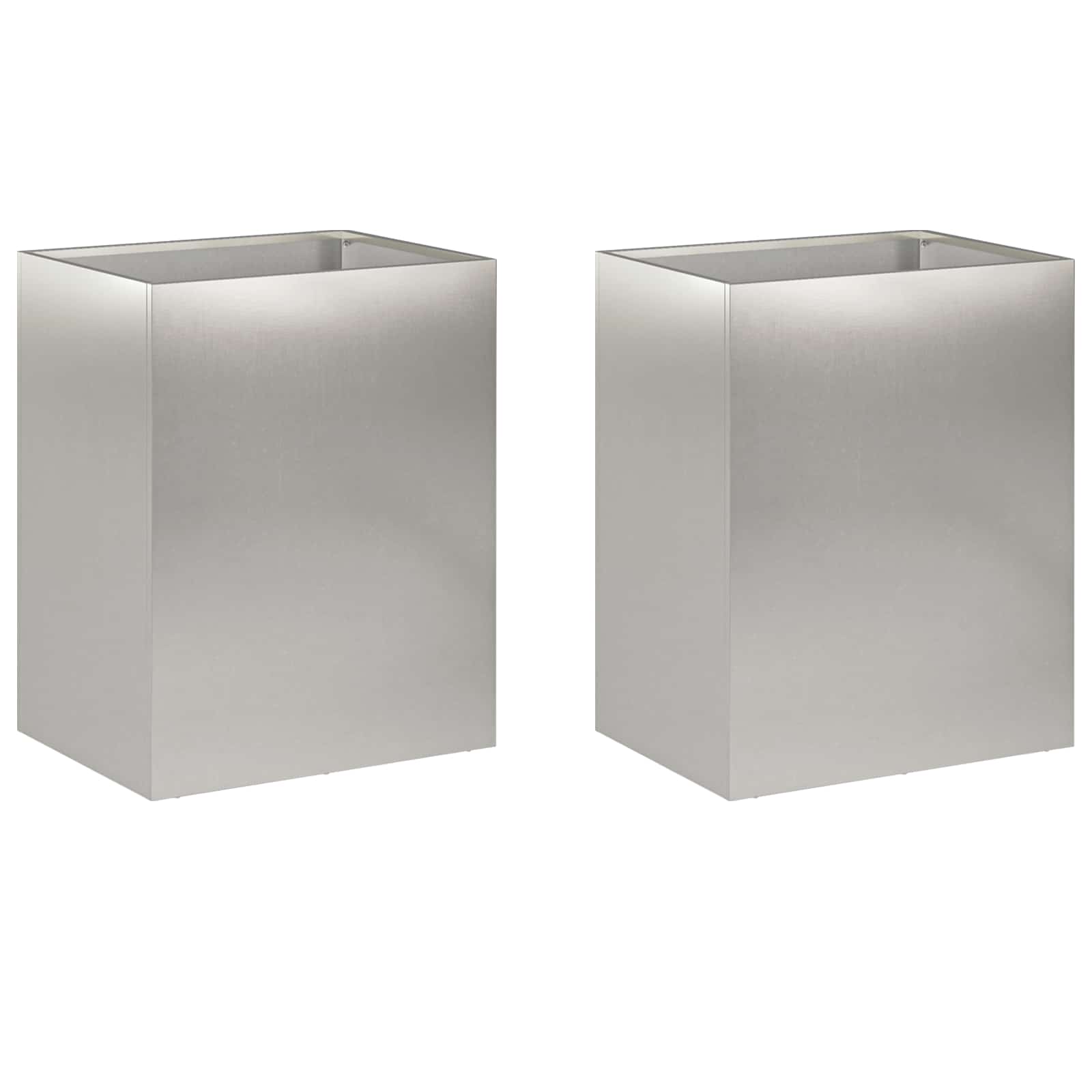 Plantenbak 2 st zilver 40 x 30 x 40 cm Roestvrij staal image 2