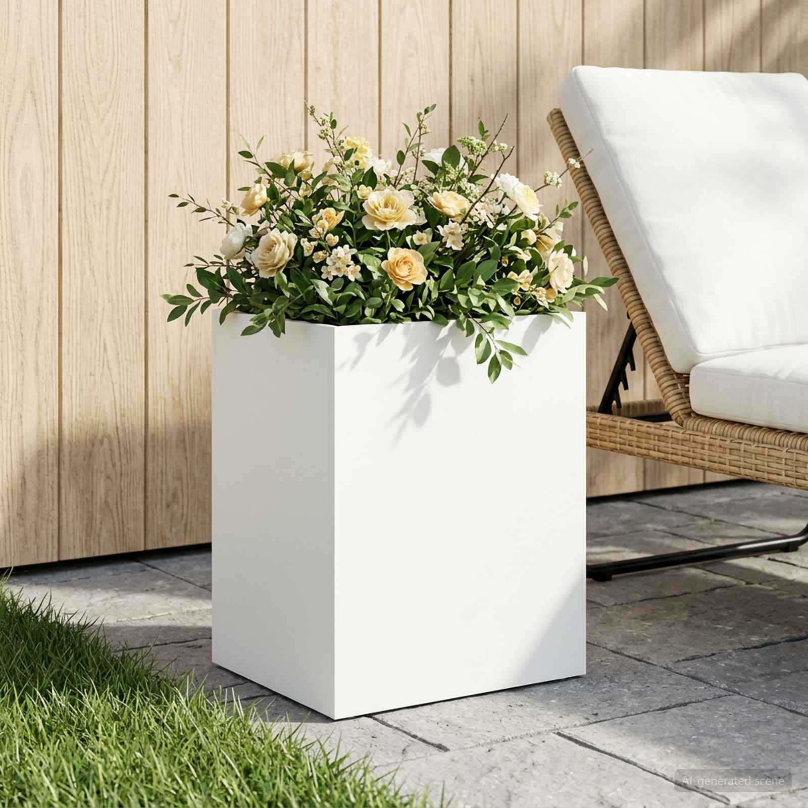 Plantenbak Wit 40 x 30 x 50 cm Koudgewalst staal image 1