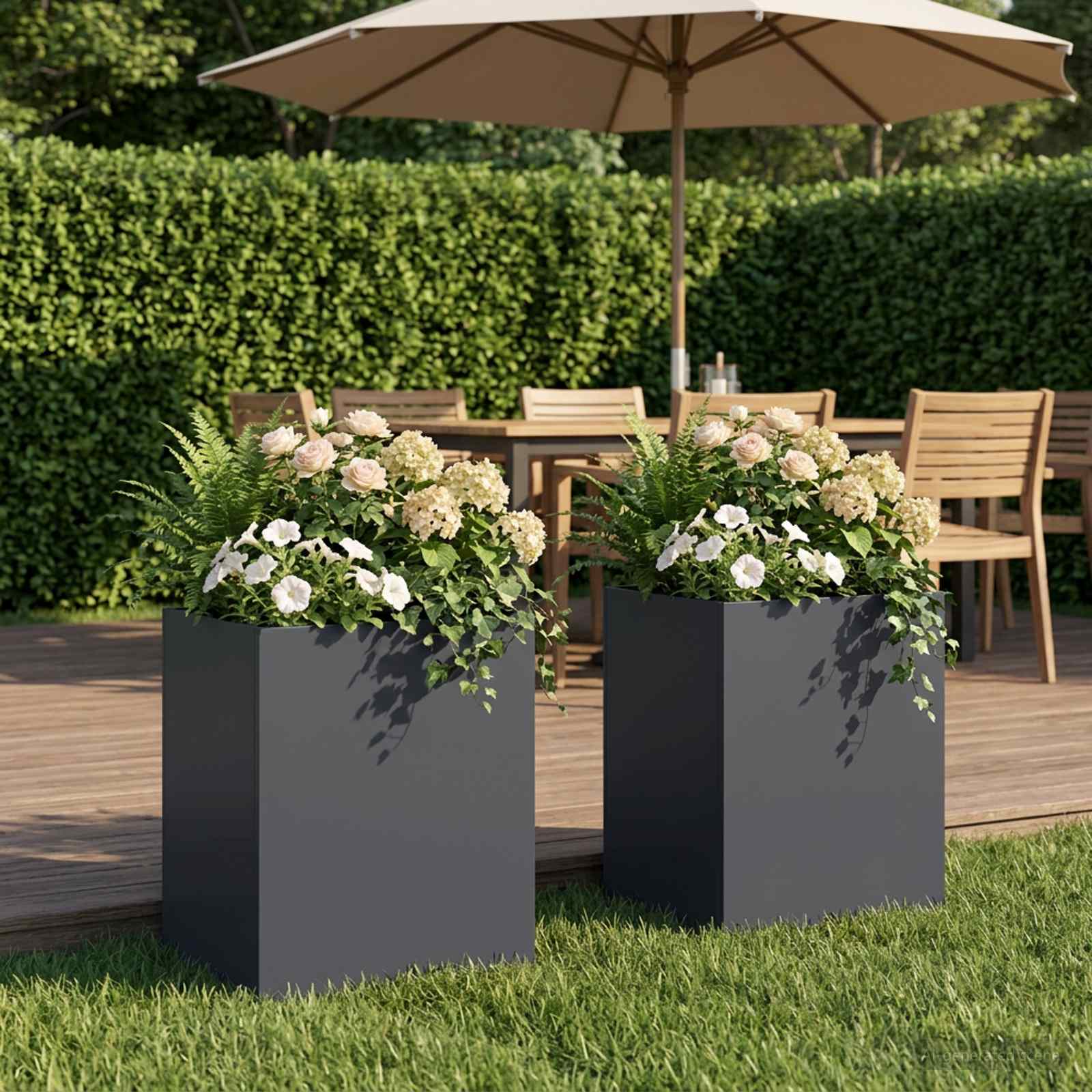vidaXL Have Blomsterkrukke 2 stk. Antracit 40 x 30 x 50 cm