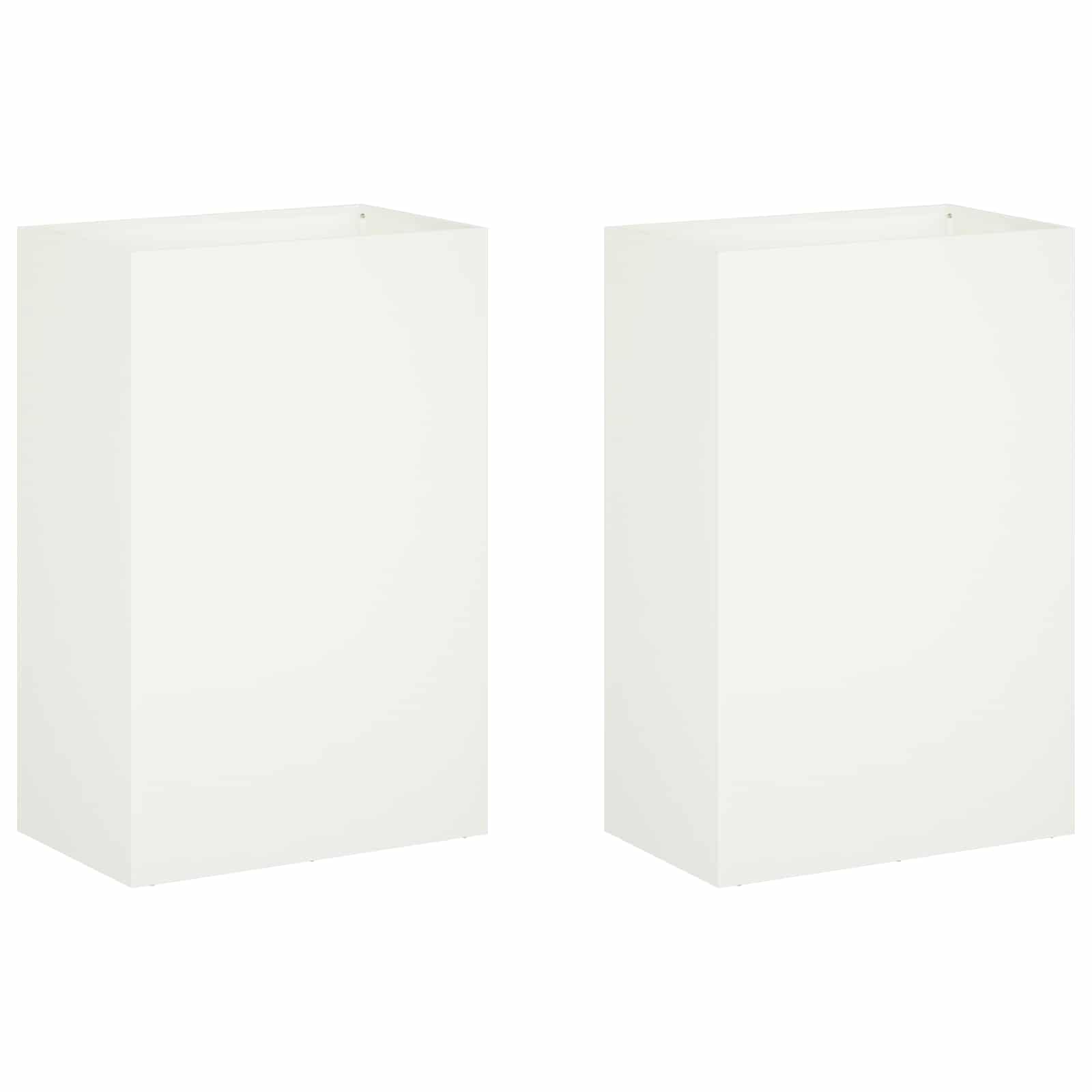vidaXL Záhradný kvetináč 2 ks Biela 40 x 30 x 75 cm