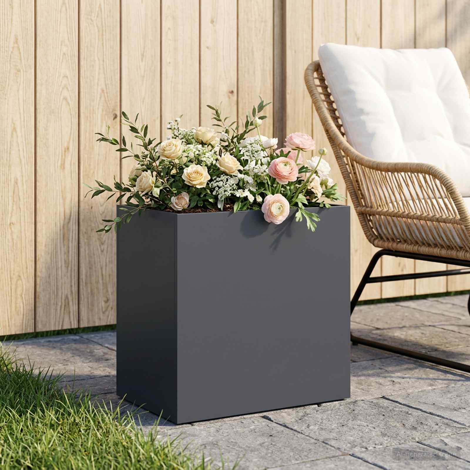Plantenbak Antraciet 50 x 30 x 40 cm Koudgewalst staal image 1