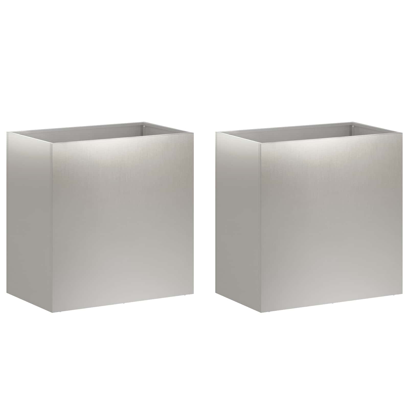 Plantenbak 2 st zilver 50 x 30 x 40 cm Roestvrij staal image 2