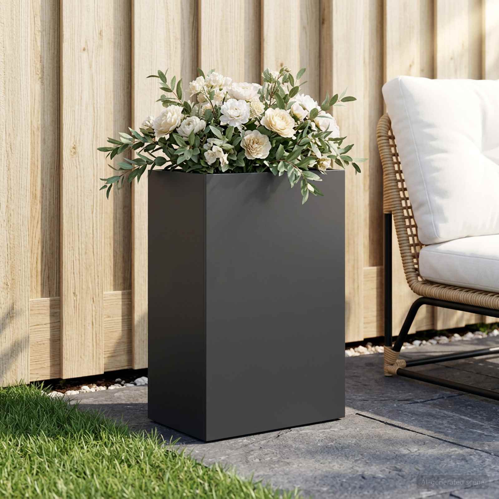 Plantenbak Zwart 50 x 30 x 75 cm Koudgewalst staal image 1