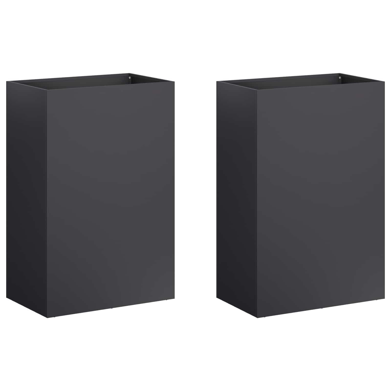 Plantenbak 2 st Zwart 50 x 30 x 75 cm Koudgewalst staal image 2