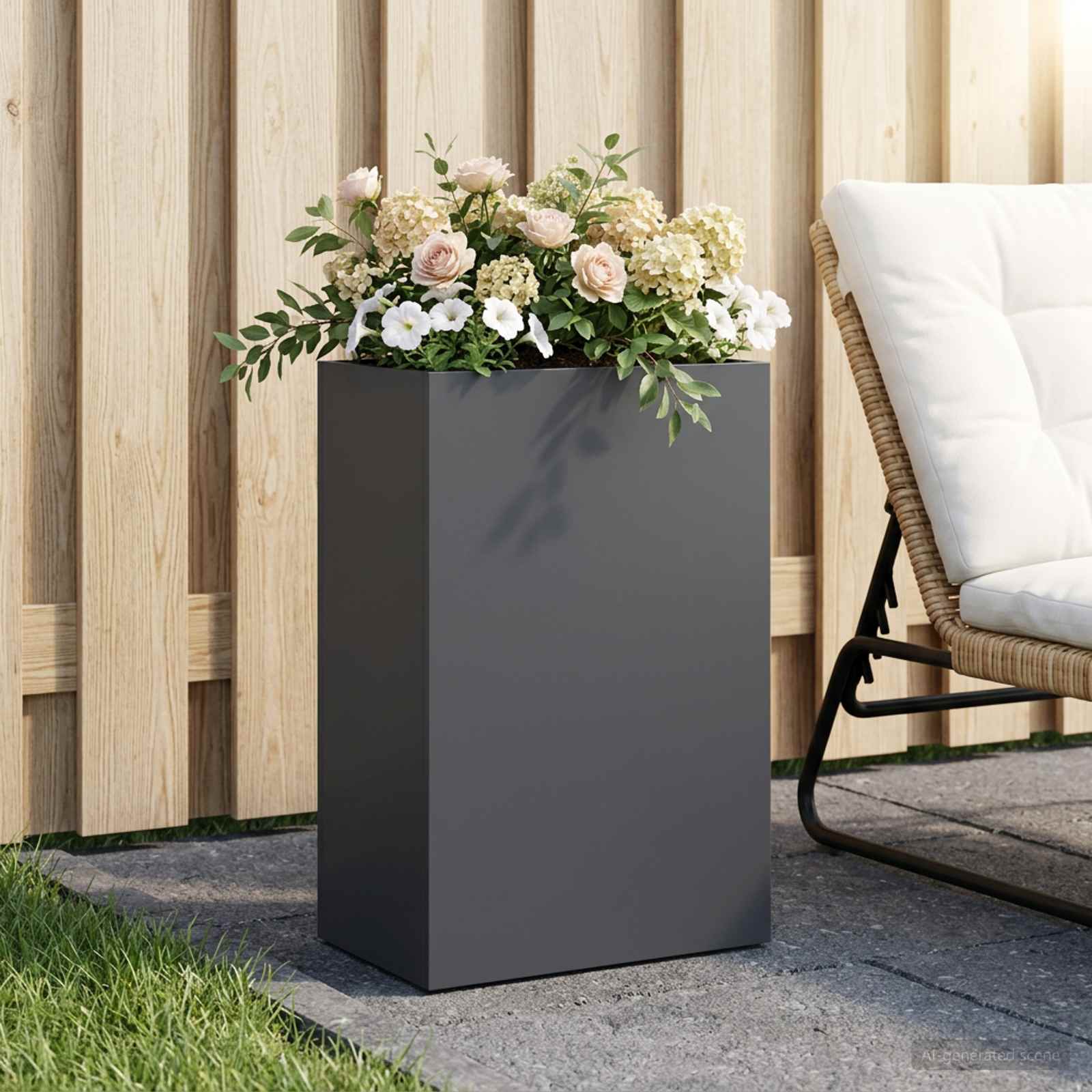 Plantenbak Antraciet 50 x 30 x 75 cm Koudgewalst staal image 1