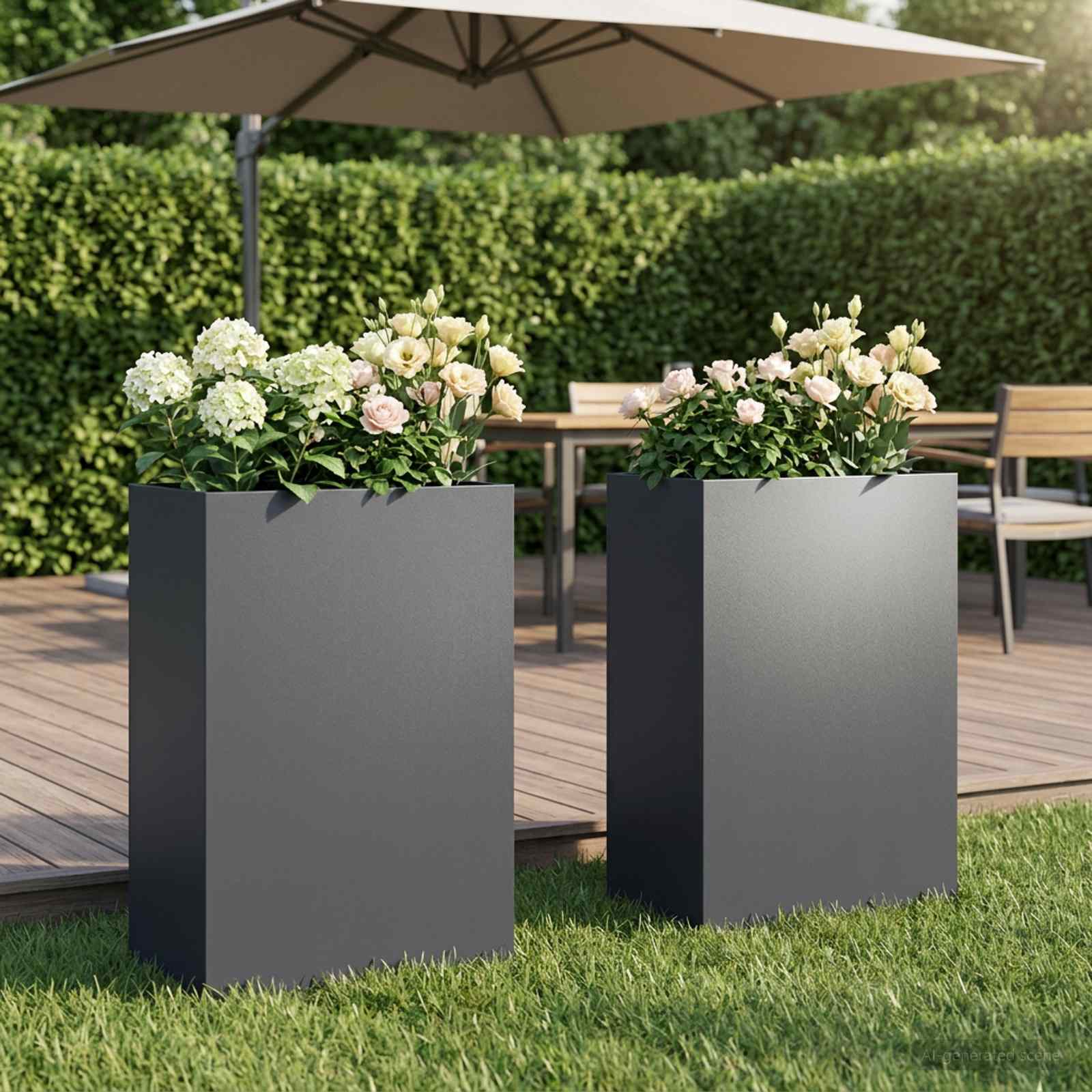 Plantenbak 2 st Antraciet 50 x 30 x 75 cm Koudgewalst staal image 1