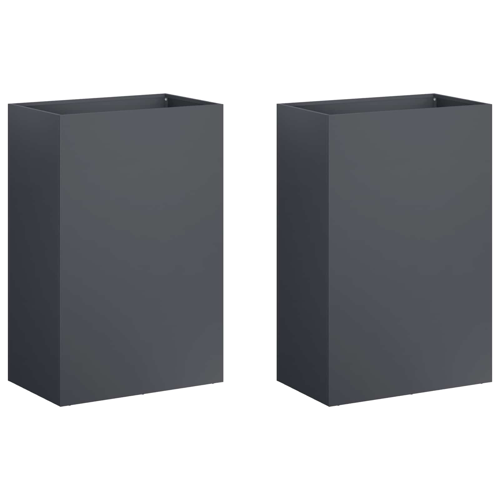 Plantenbak 2 st Antraciet 50 x 30 x 75 cm Koudgewalst staal image 2