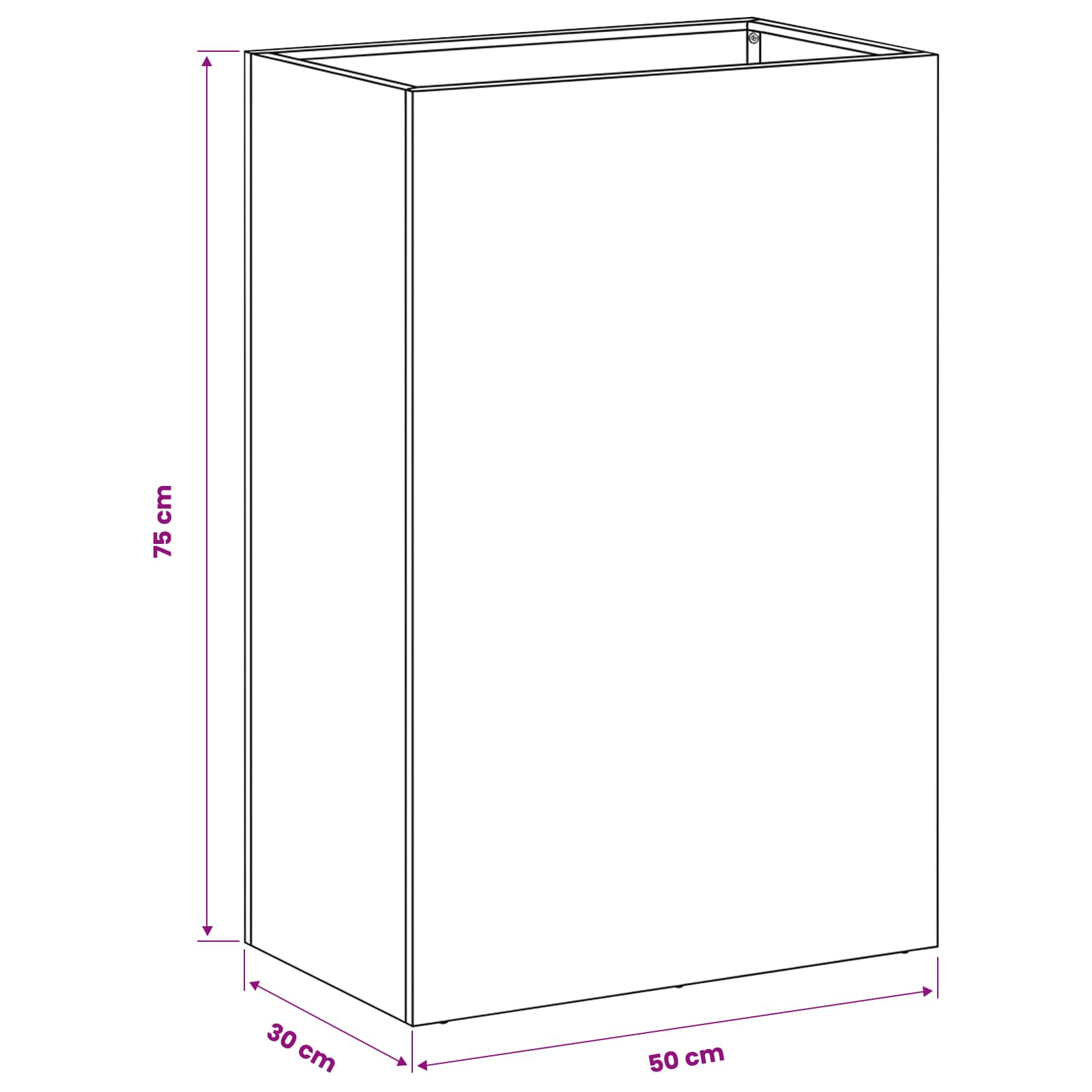 Plantenbak 2 st Roestkleurig 50 x 30 x 75 cm weervast staal image 10
