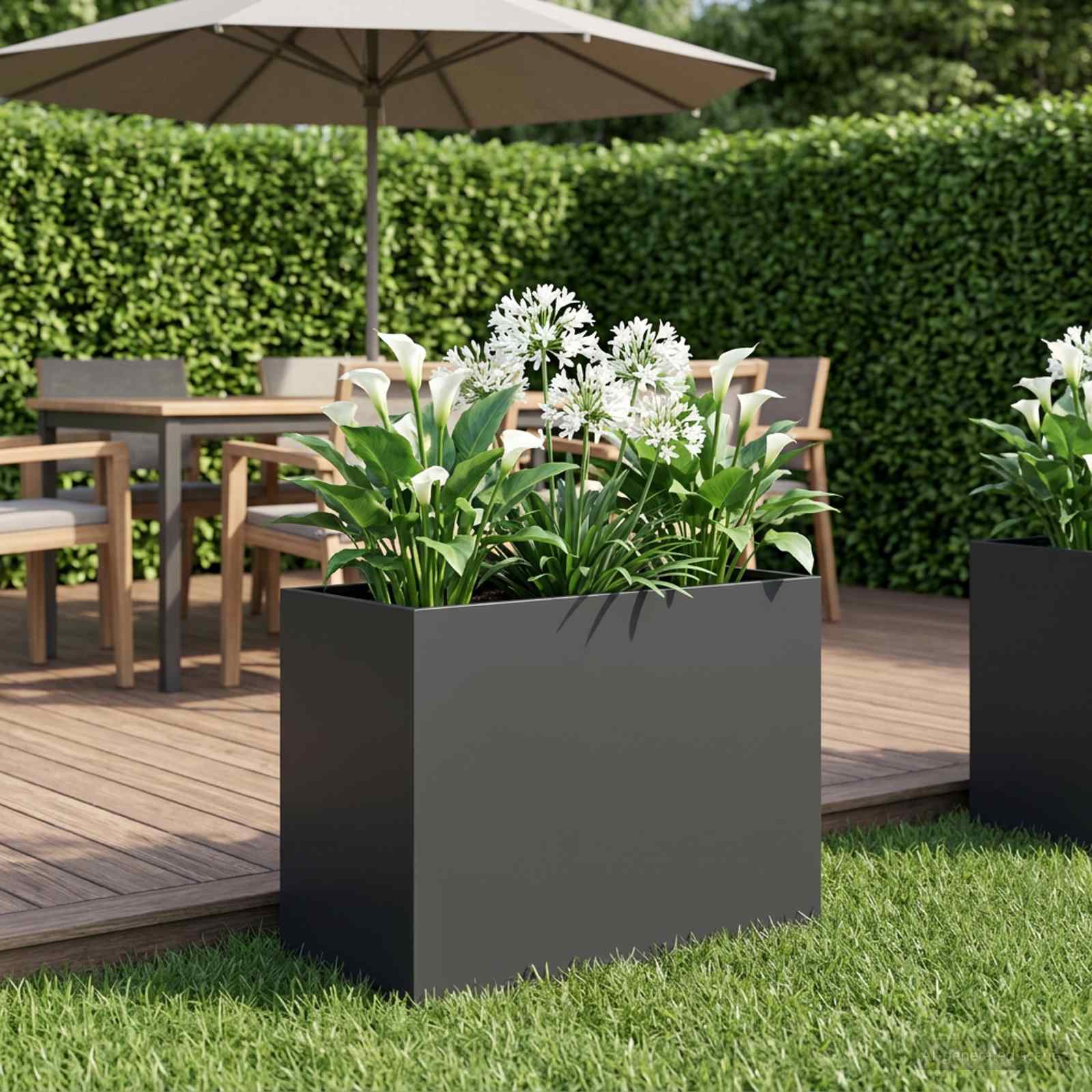 Plantenbak Zwart 60 x 30 x 40 cm Koudgewalst staal image 1