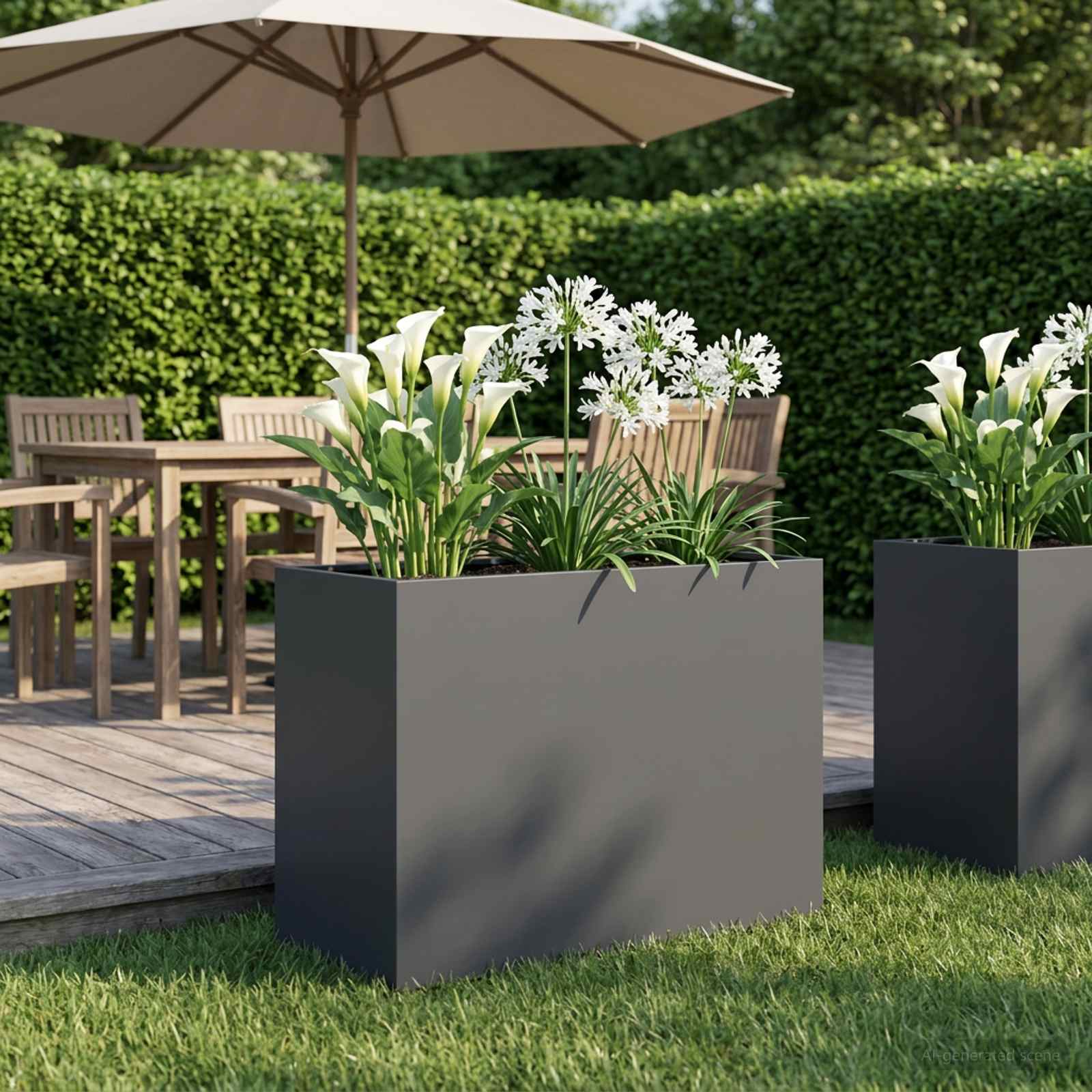 Plantenbak Antraciet 60 x 30 x 40 cm Koudgewalst staal image 1