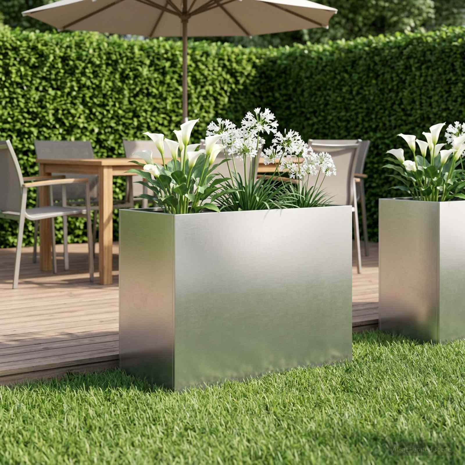 Plantenbak zilver 60 x 30 x 40 cm Roestvrij staal image 1