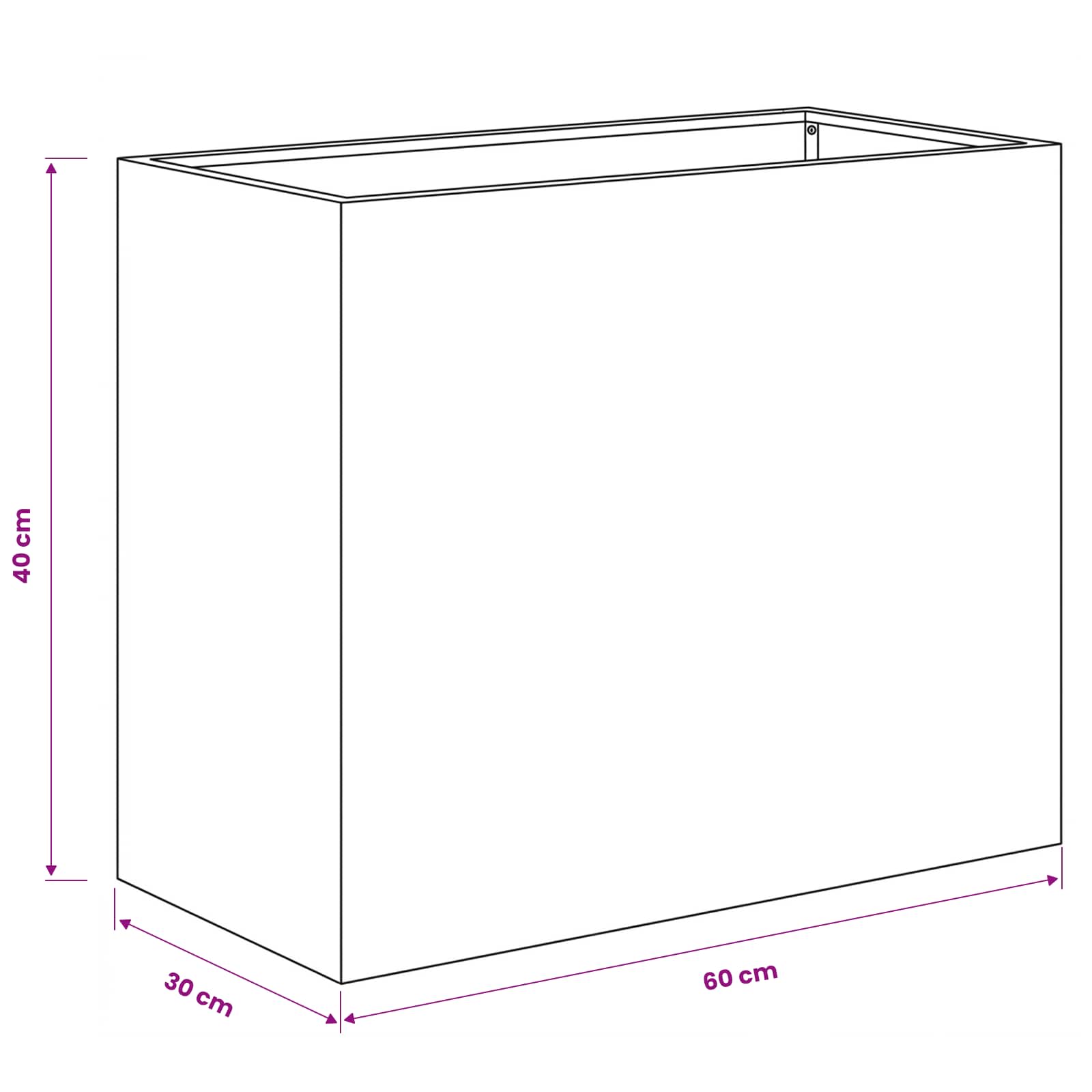 Plantenbak zilver 60 x 30 x 40 cm Gegalvaniseerd staal image 7