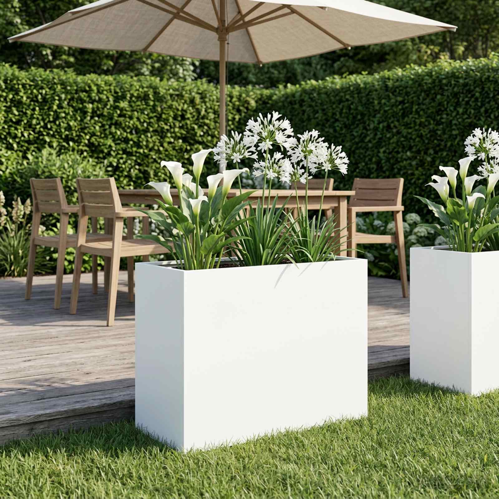 Plantenbak Wit 60 x 30 x 50 cm Koudgewalst staal image 1
