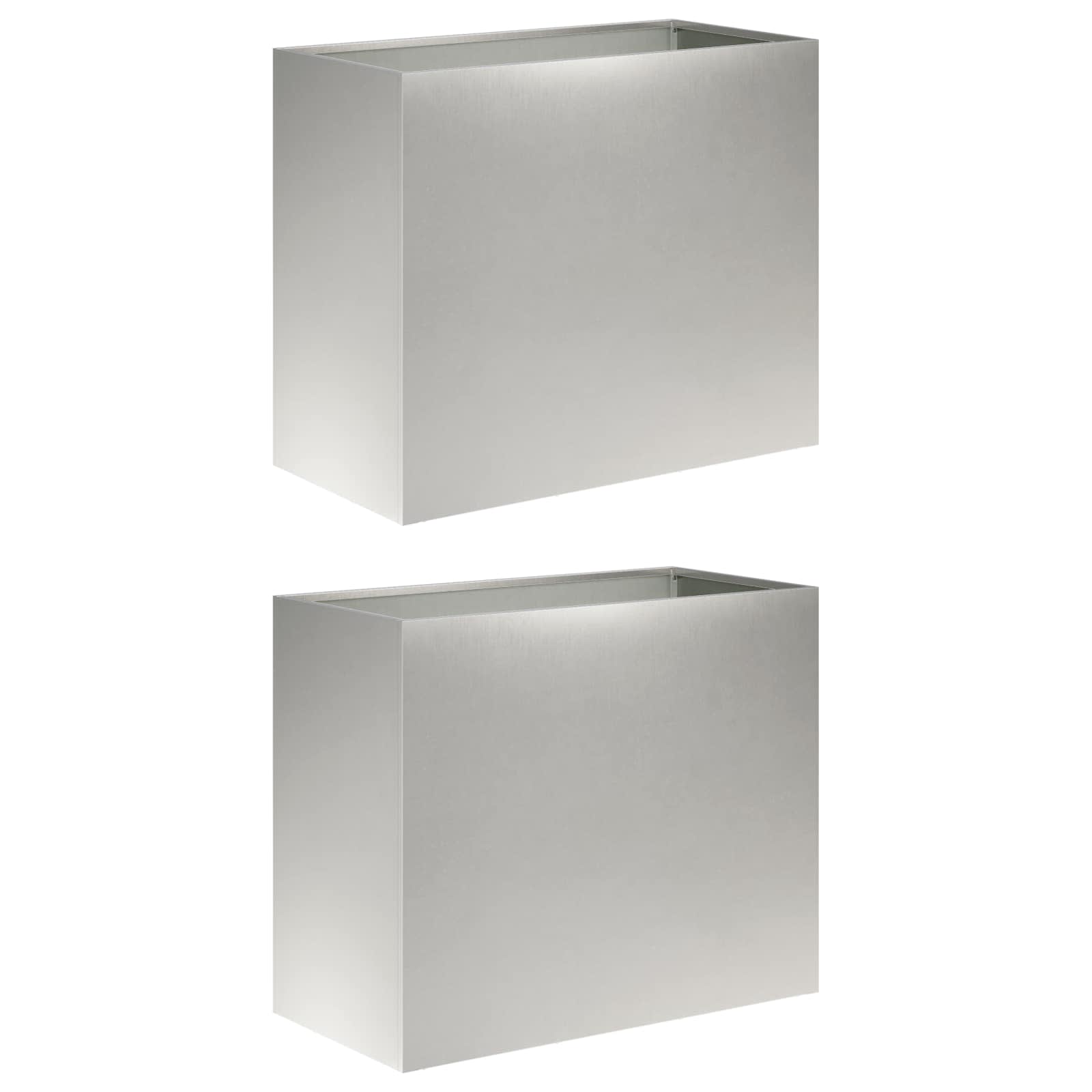 Plantenbak 2 st zilver 60 x 30 x 50 cm Roestvrij staal image 2
