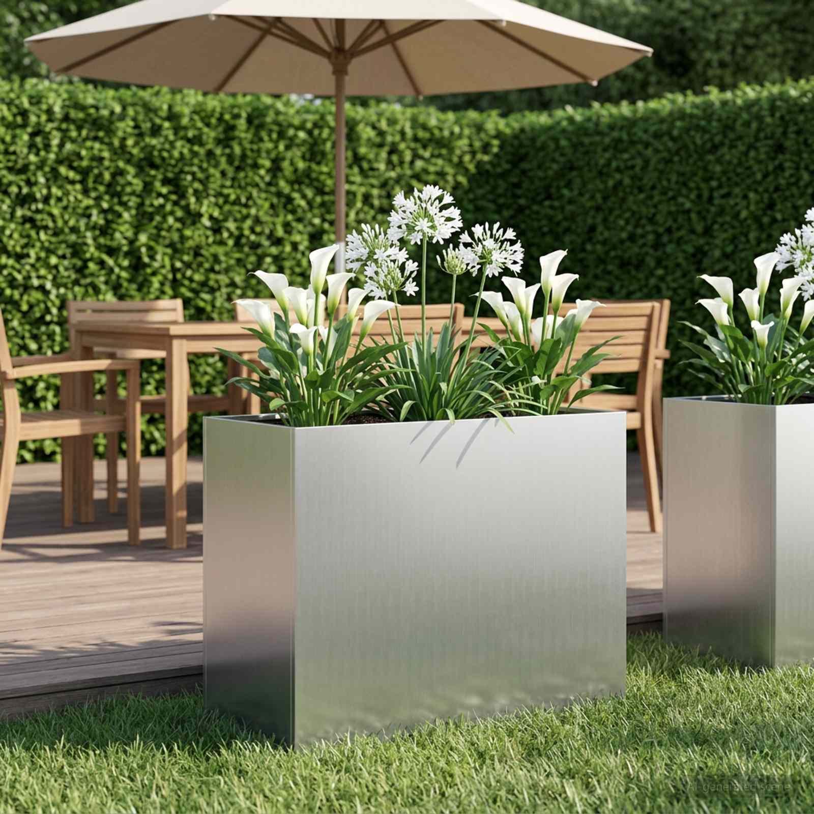 Plantenbak zilver 60 x 30 x 50 cm Gegalvaniseerd staal image 1