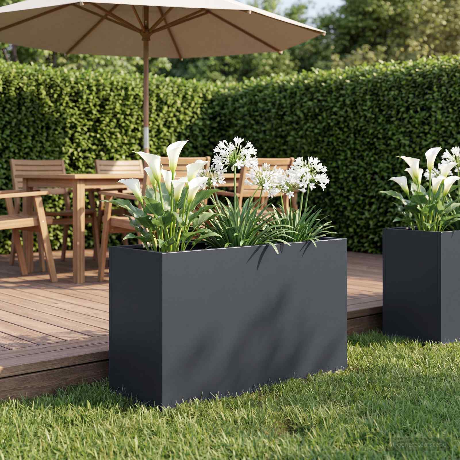 Plantenbak Antraciet 80 x 30 x 40 cm Koudgewalst staal image 1
